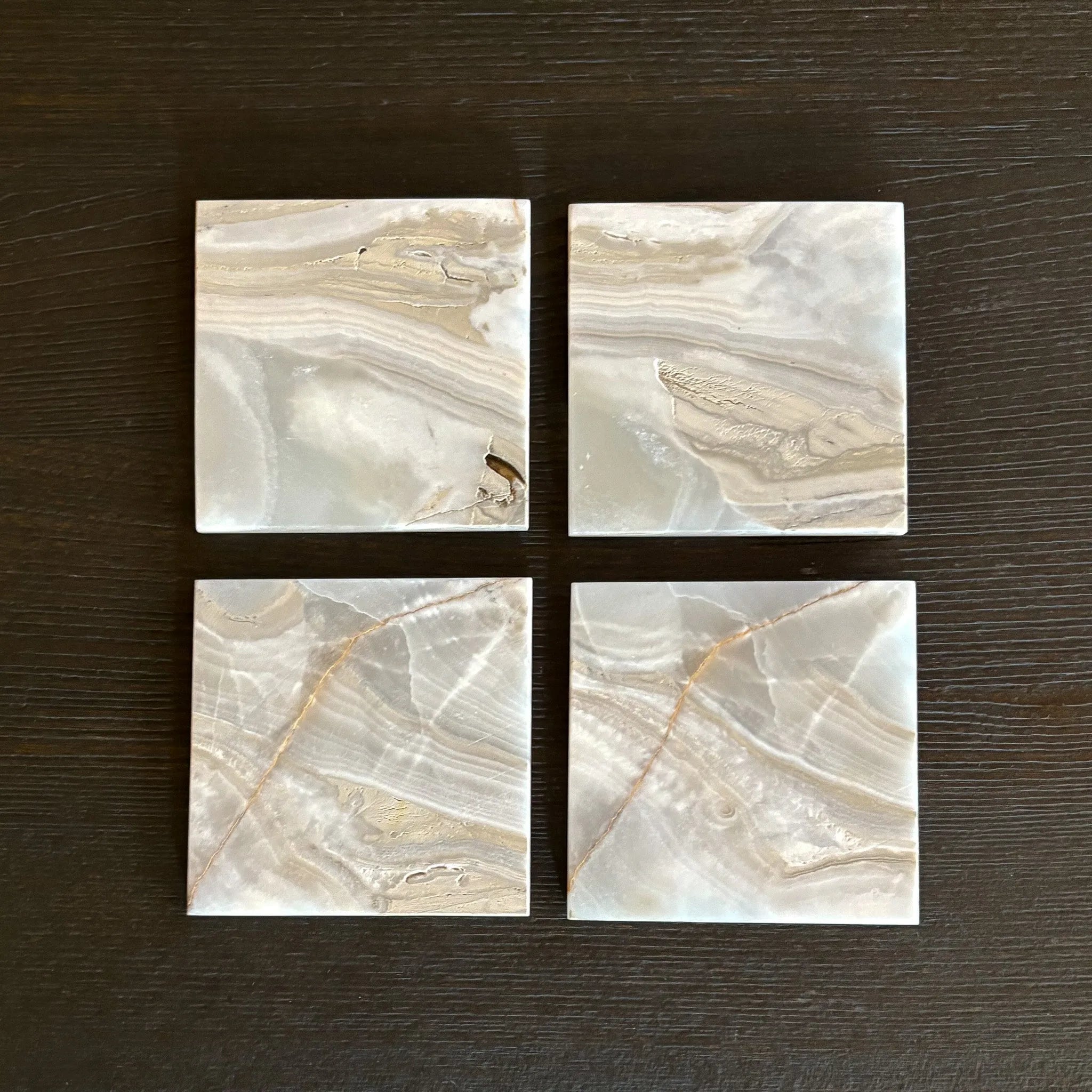 Grey Onyx Coaster Set