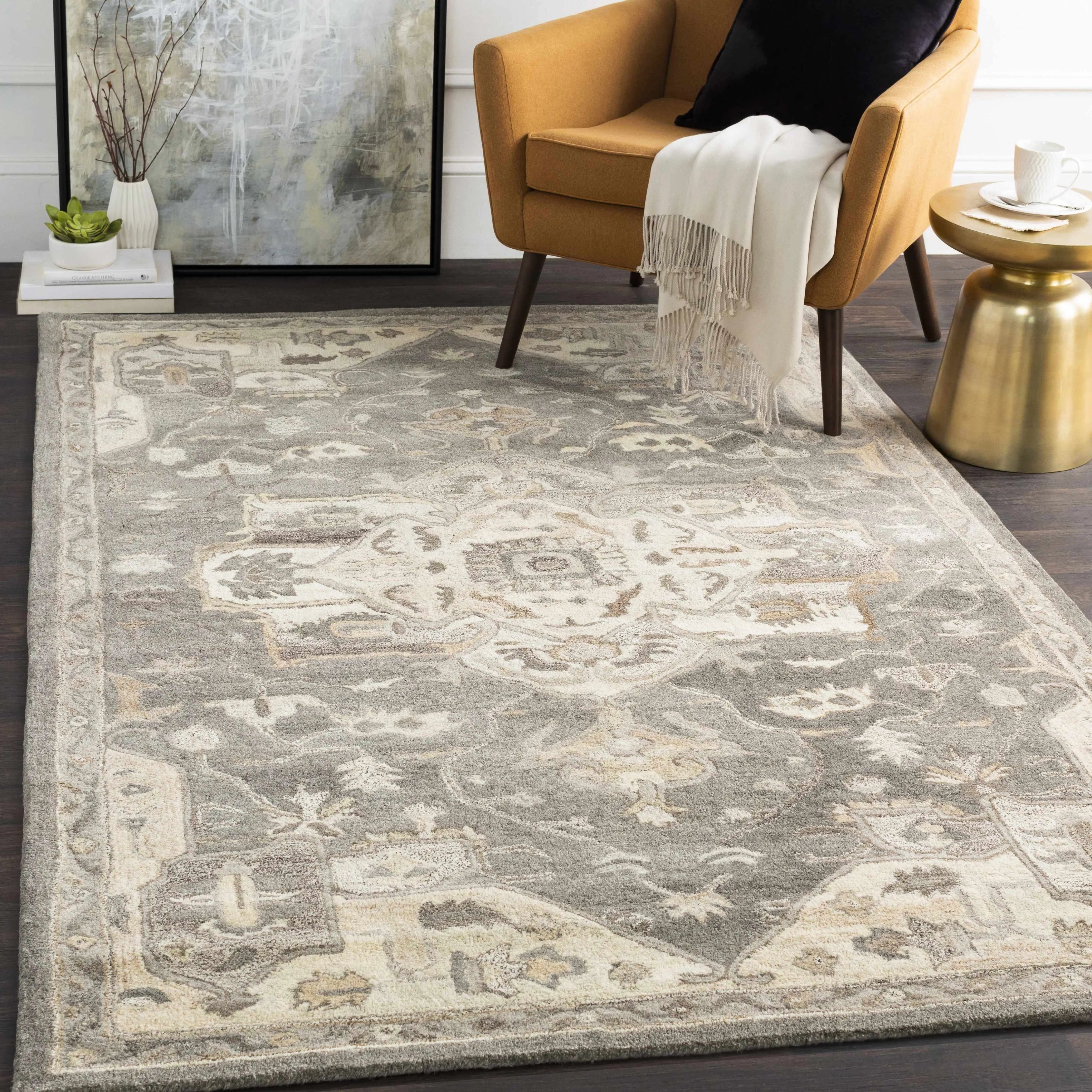 Broomfield 1196 Hand Tufted Taupe Wool Rug