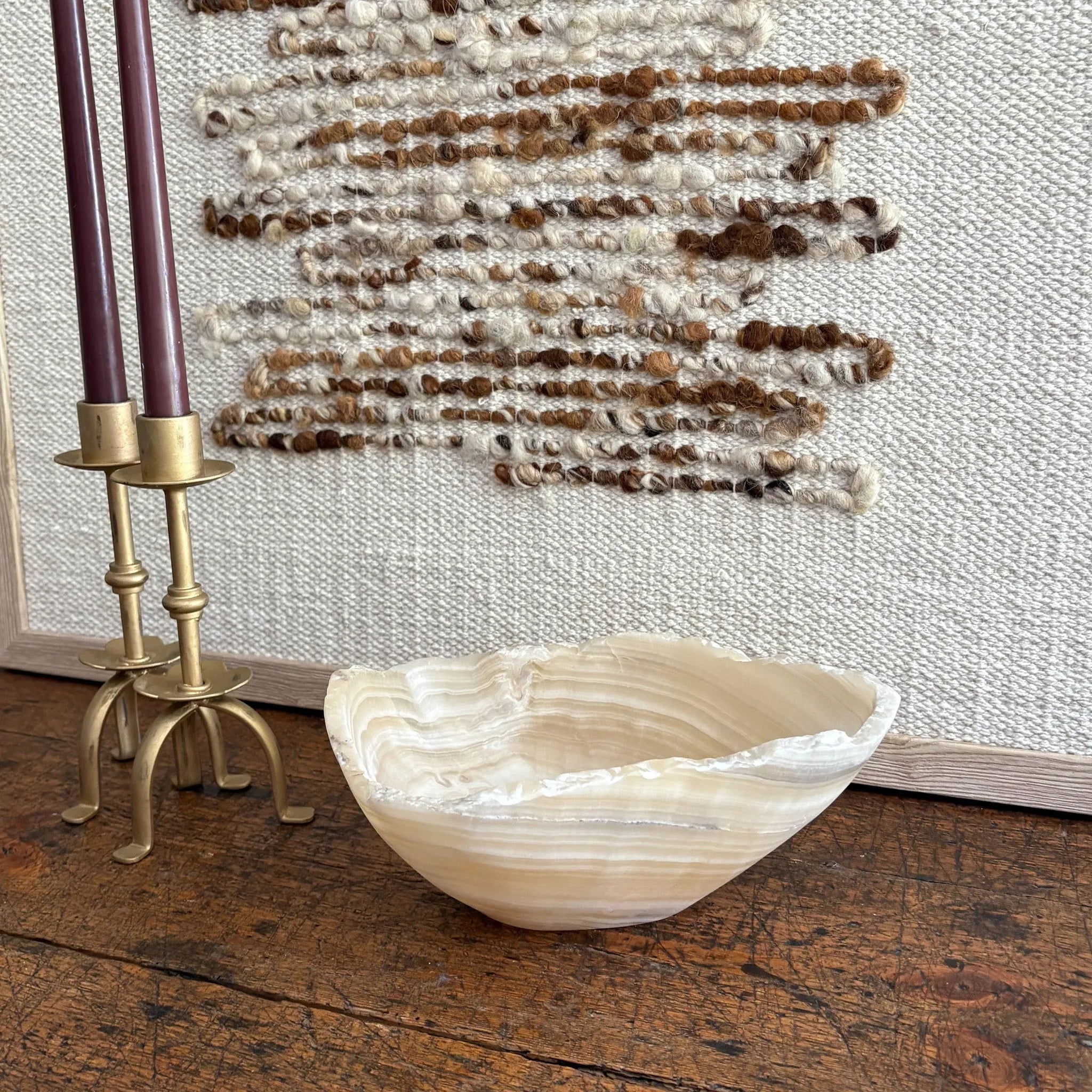 Hand Carved Amber Onyx Bowl