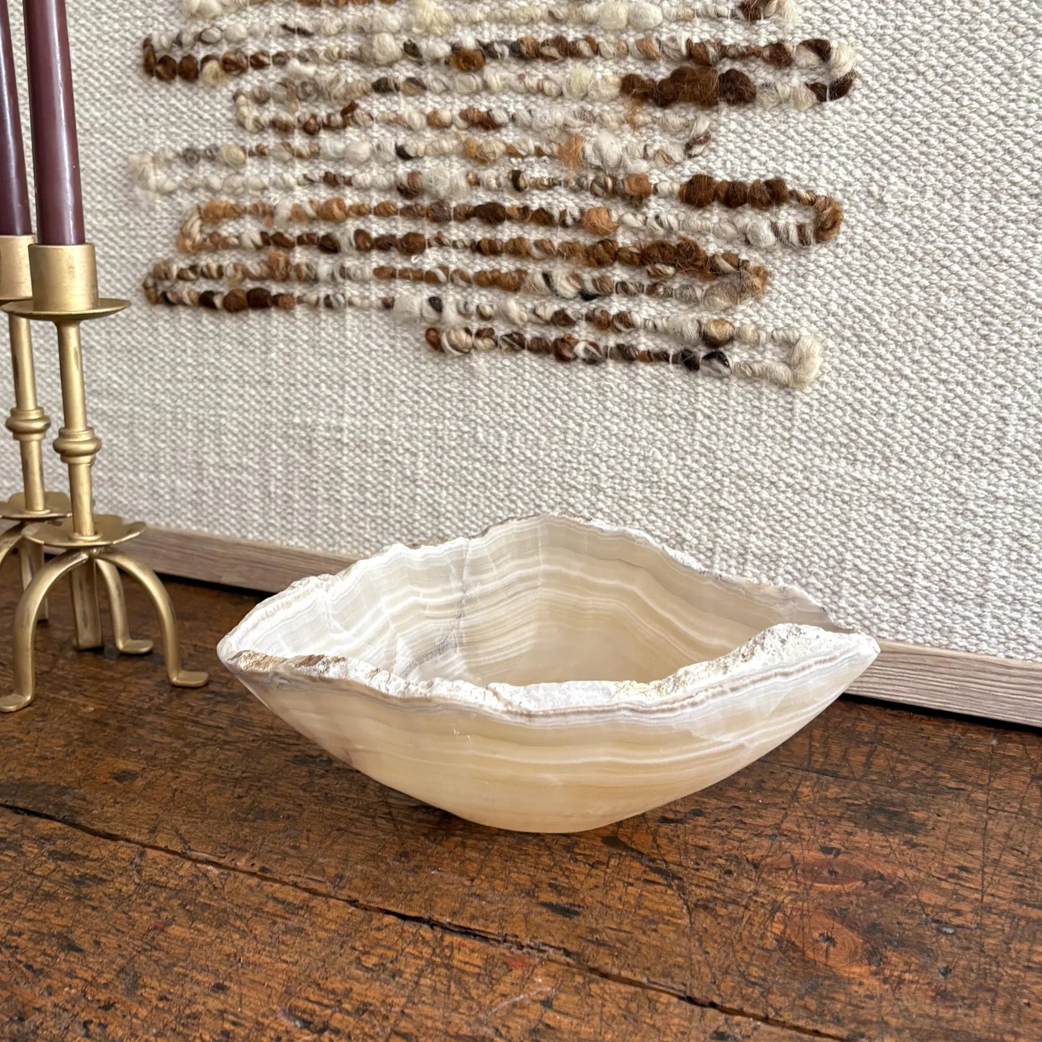 Hand Carved Amber Onyx Bowl