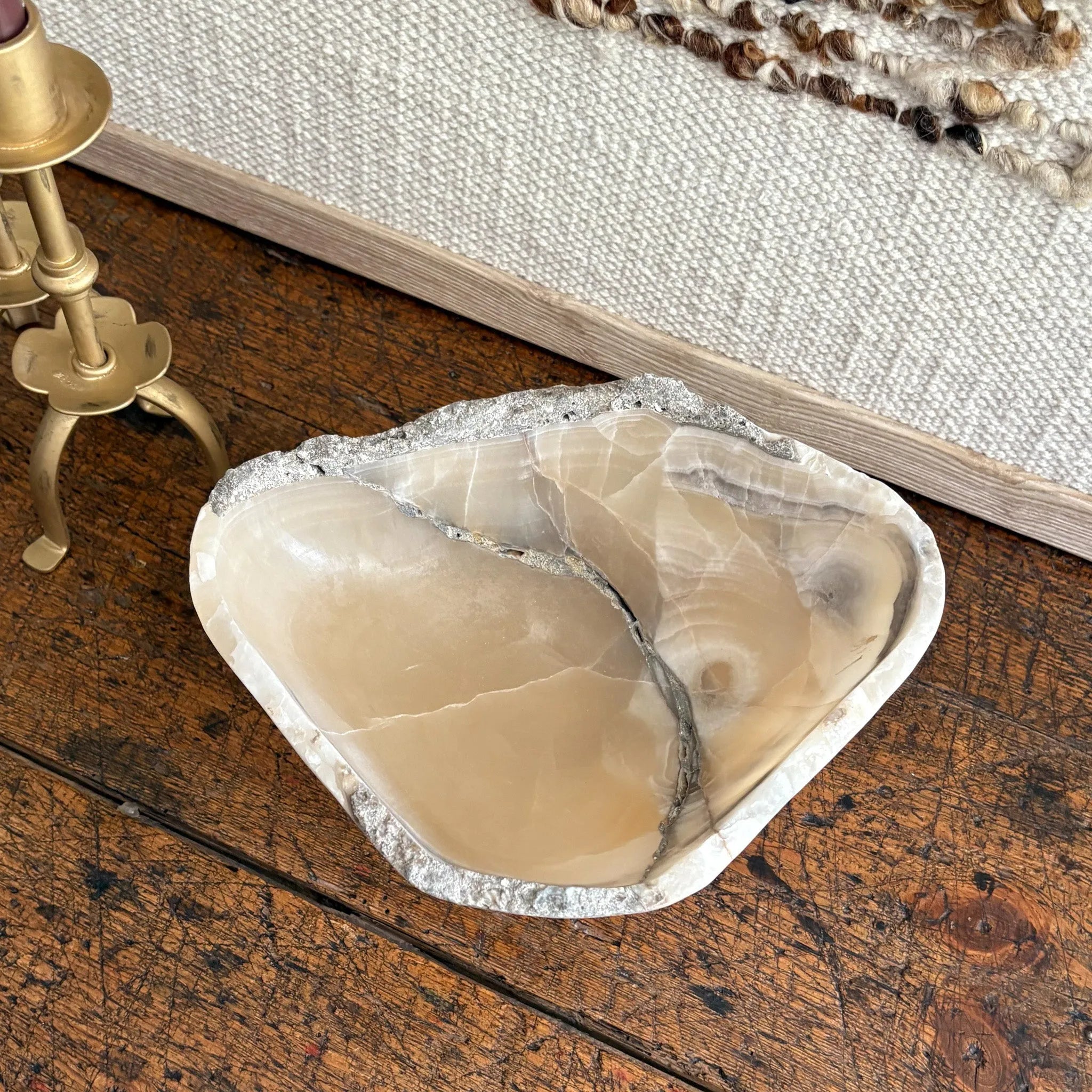 Hand Carved Amber Onyx Bowl