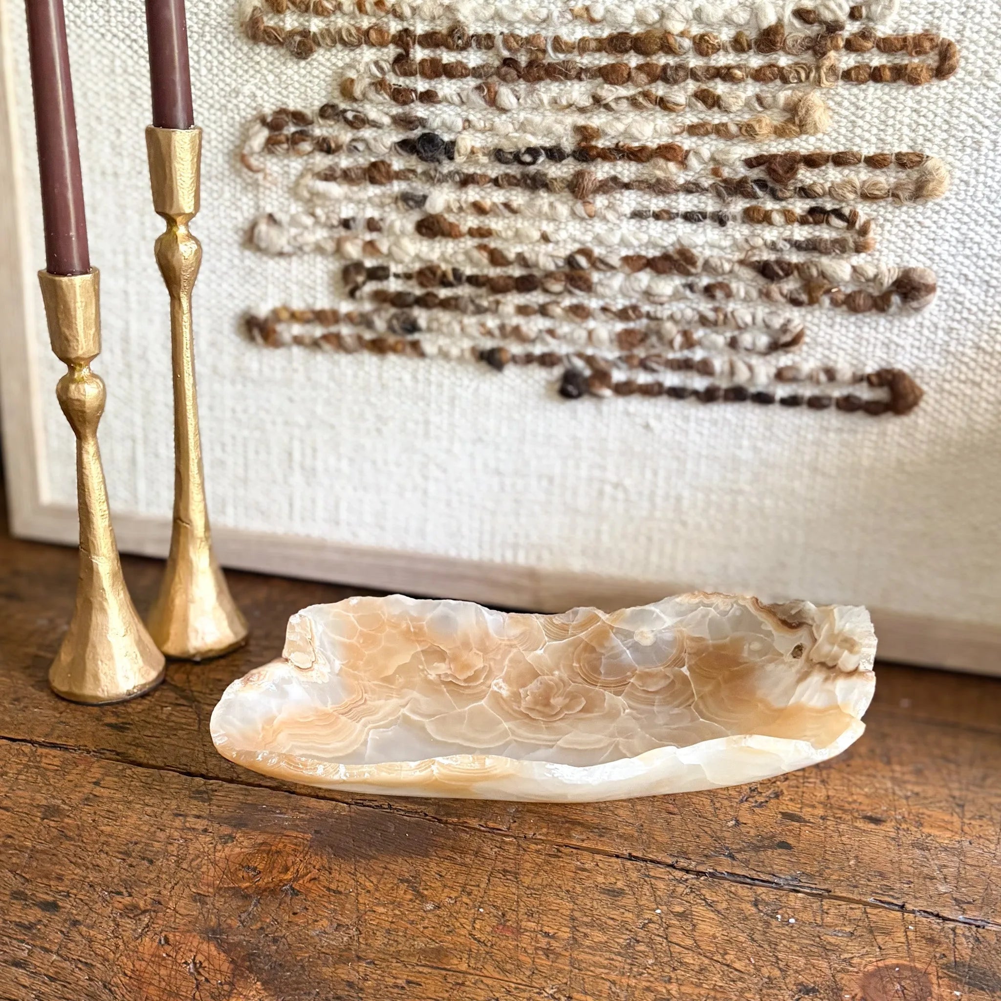 Hand Carved Amber Onyx Bowl