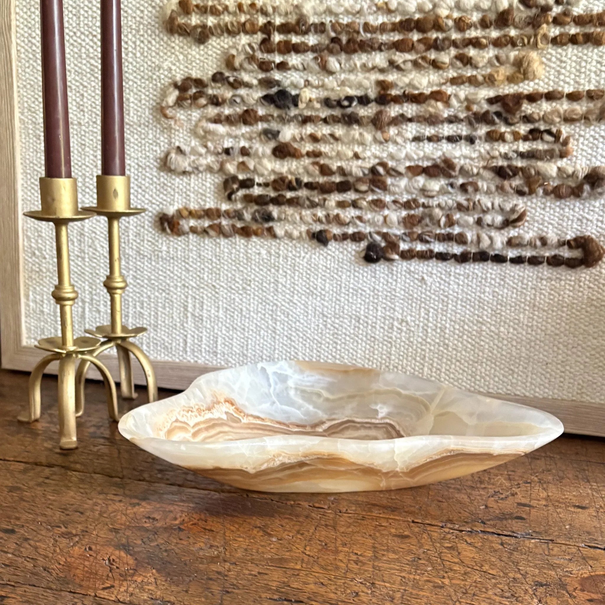 Hand Carved Amber Onyx Bowl