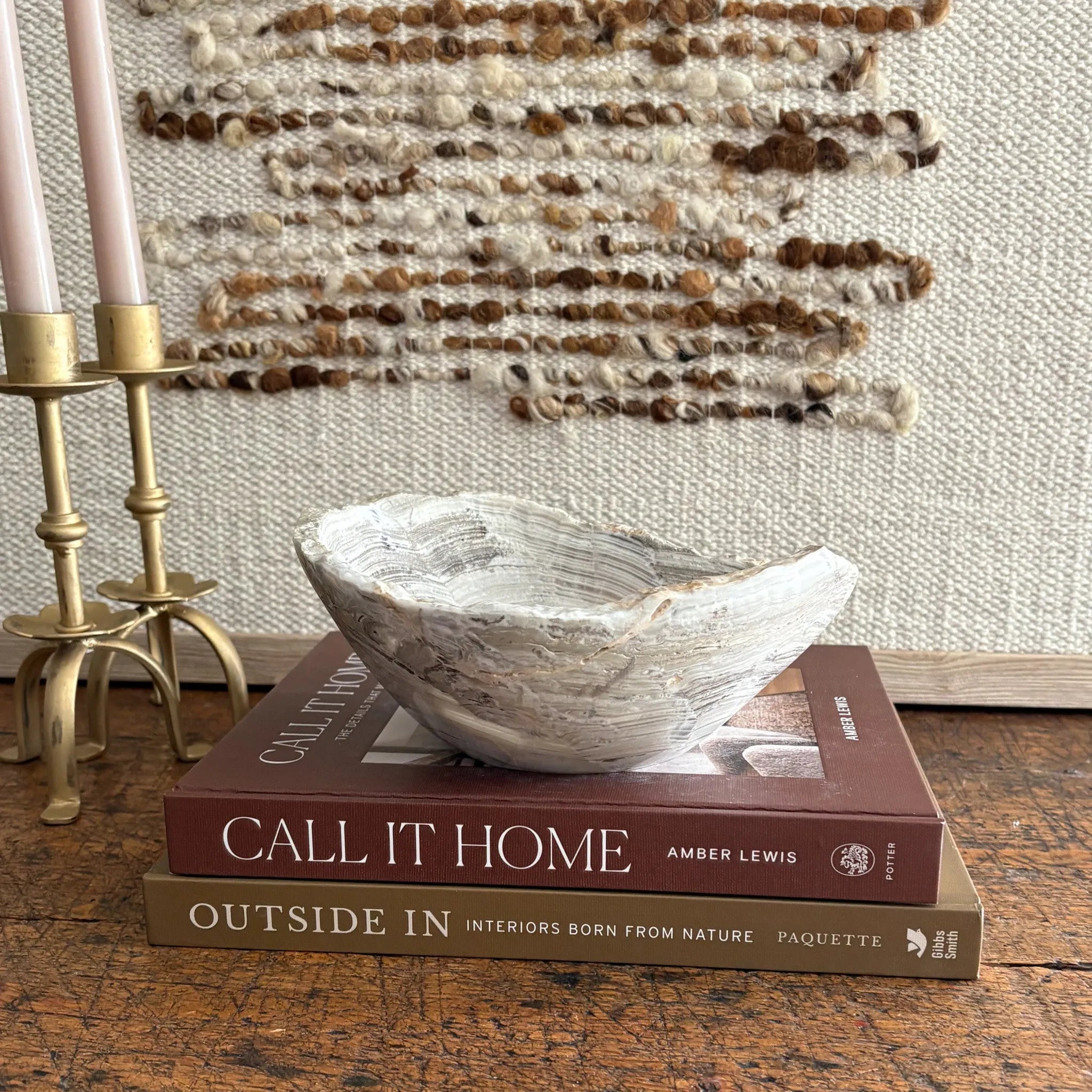 Hand Carved Amber Onyx Bowl