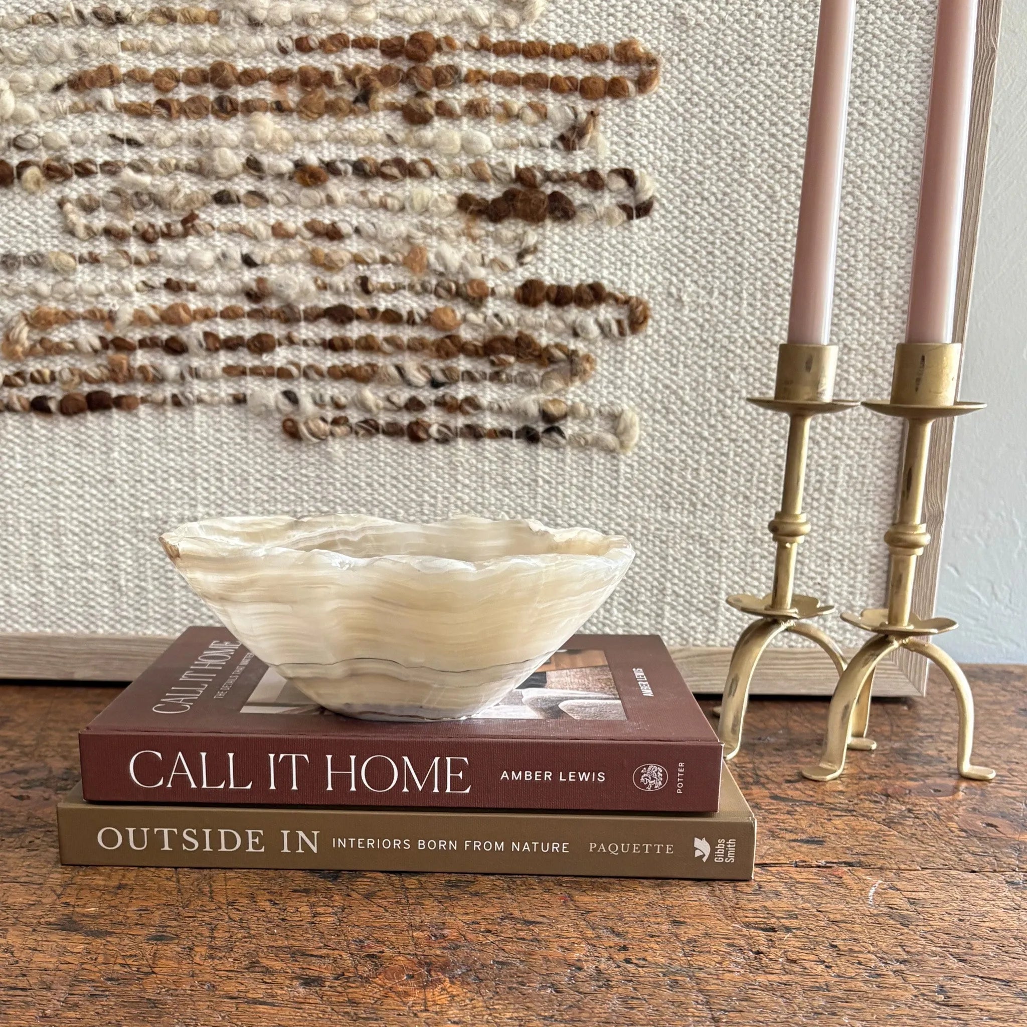 Hand Carved Amber Onyx Bowl