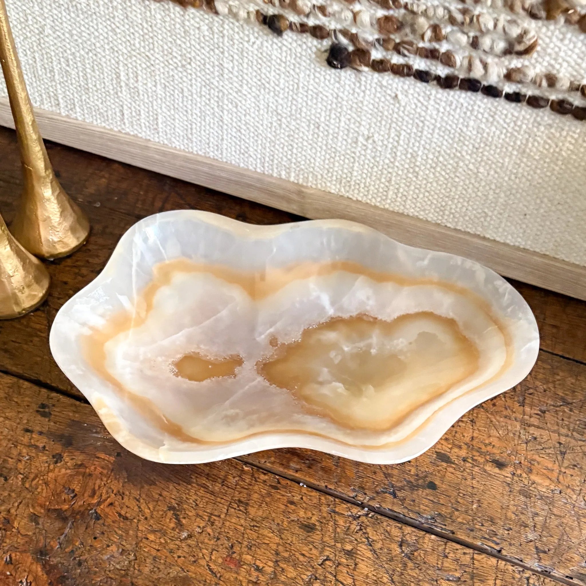 Hand Carved Amber Onyx Bowl