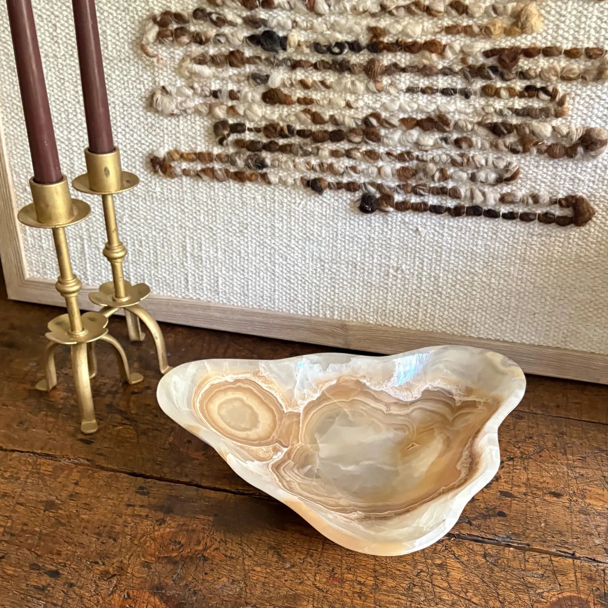 Hand Carved Amber Onyx Bowl