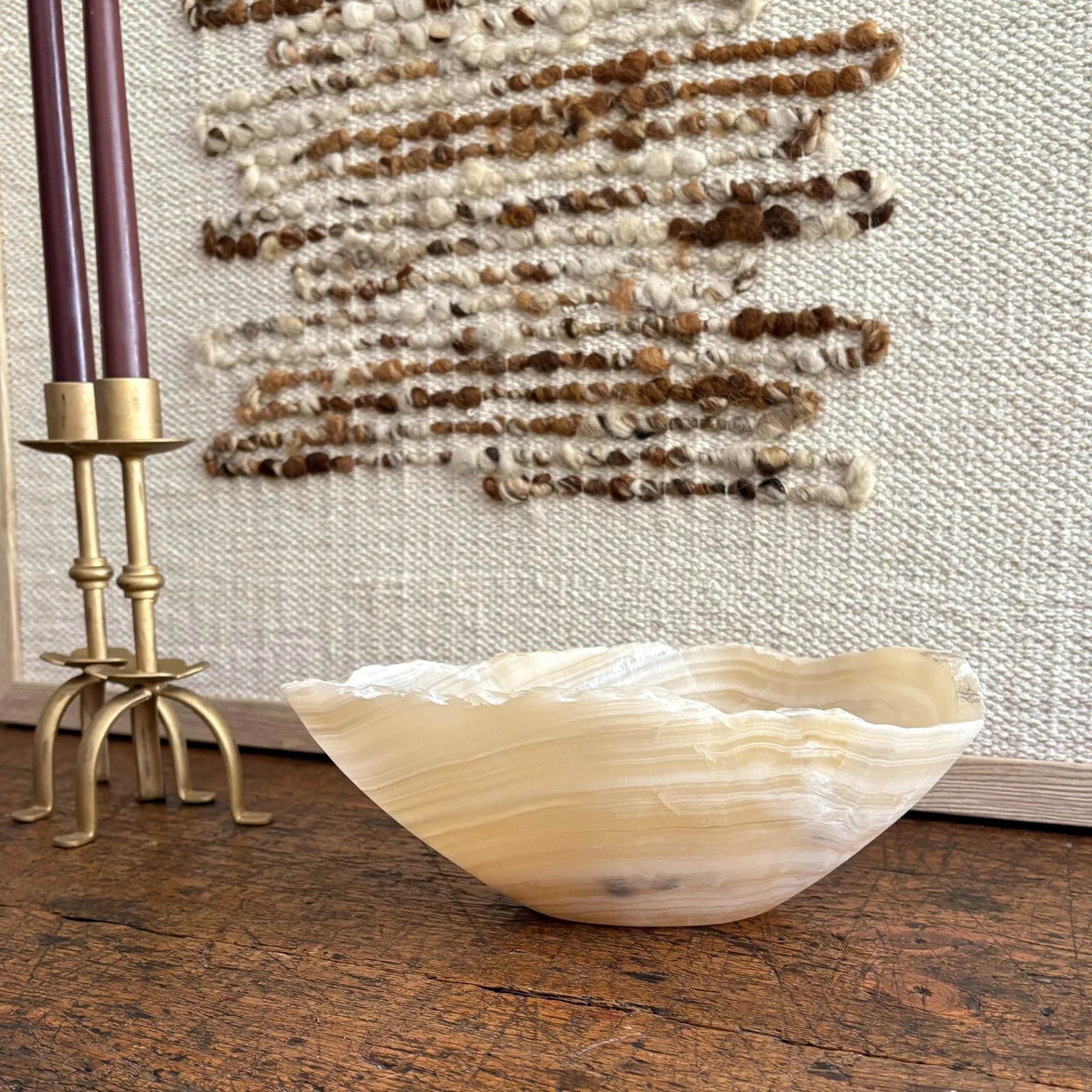 Hand Carved Amber Onyx Bowl