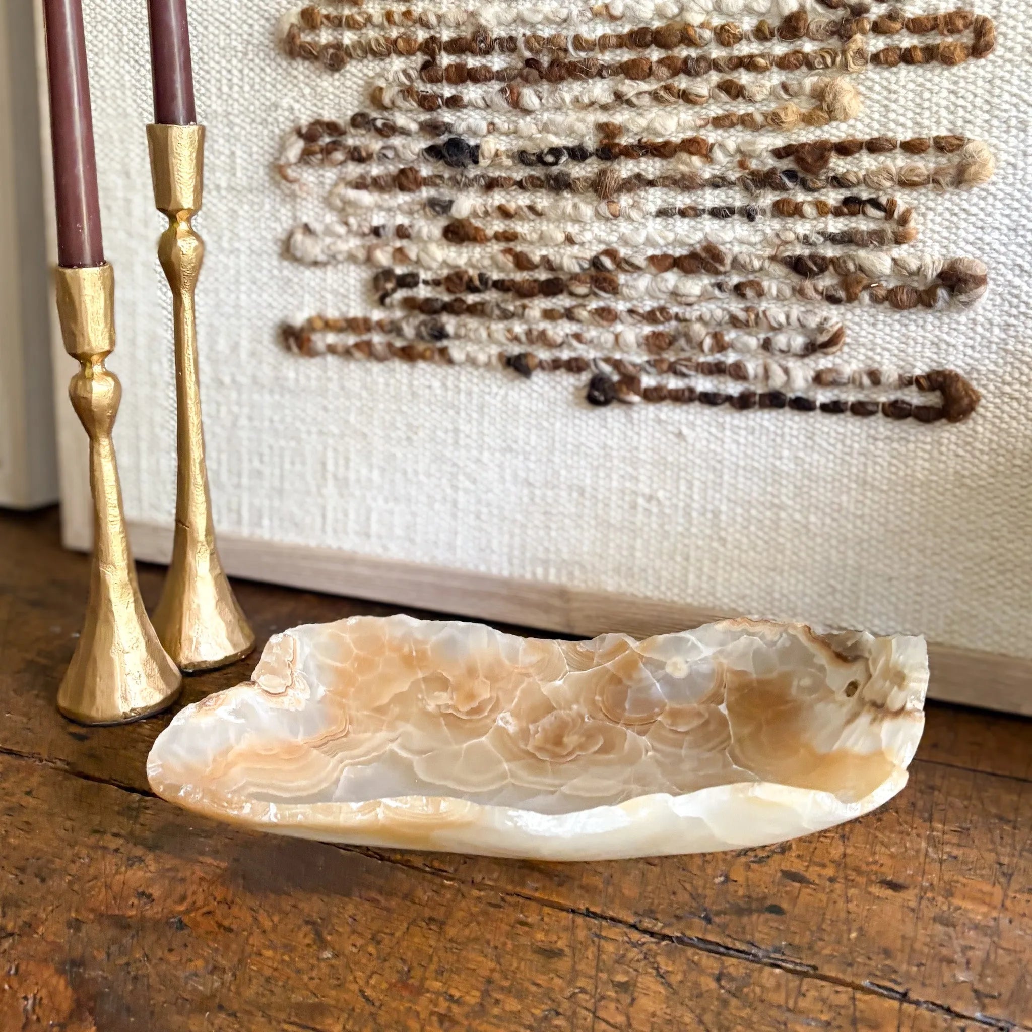 Hand Carved Amber Onyx Bowl