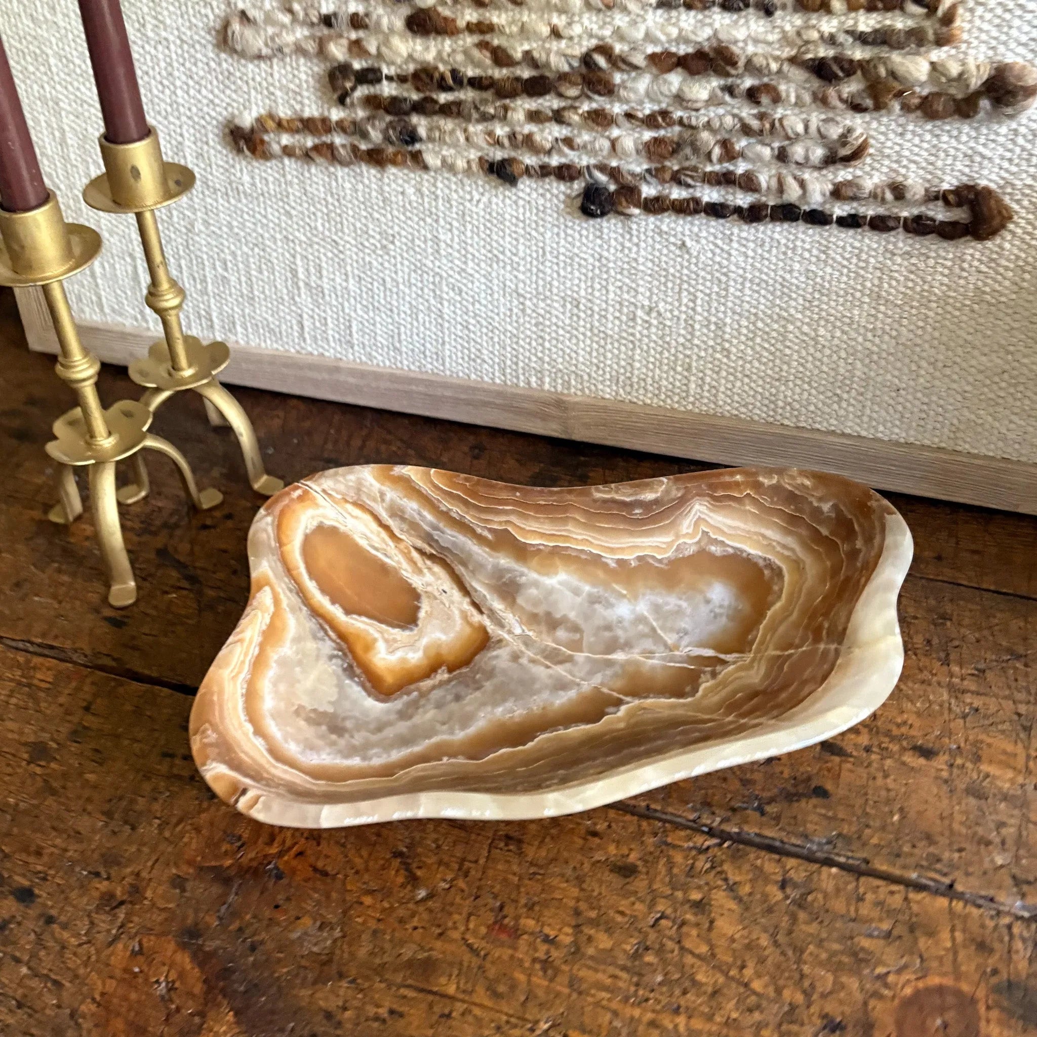 Hand Carved Amber Onyx Bowl