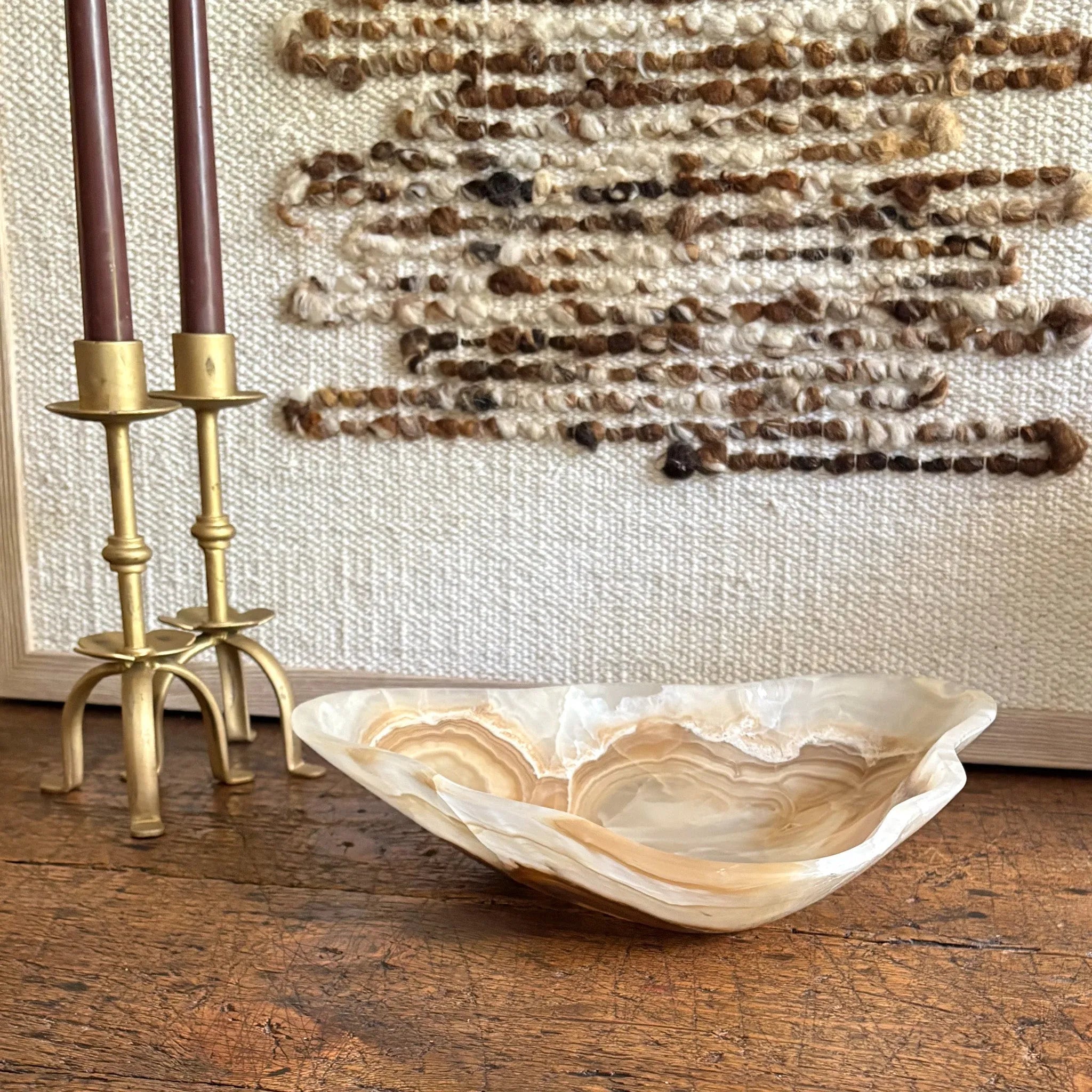 Hand Carved Amber Onyx Bowl