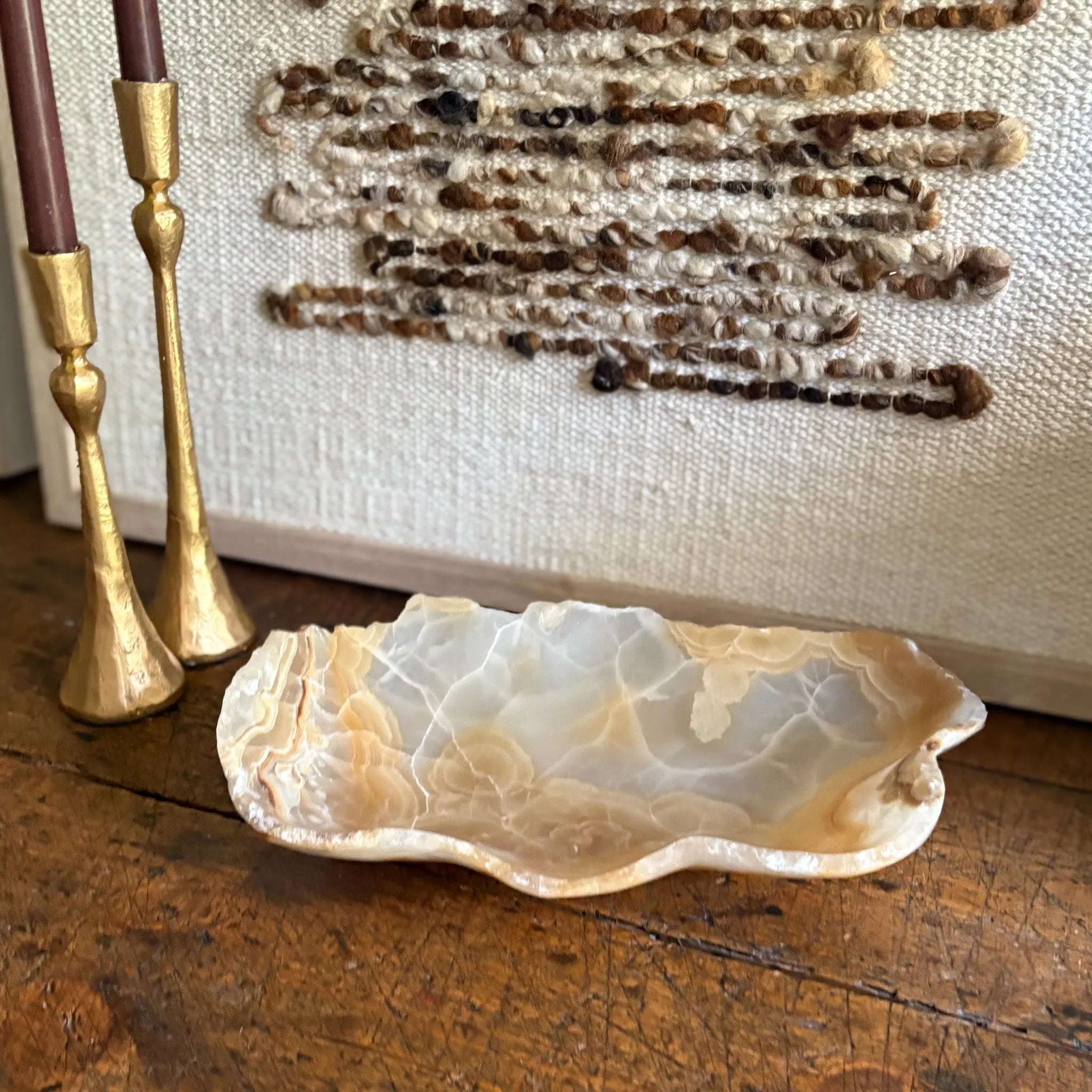 Hand Carved Amber Onyx Bowl