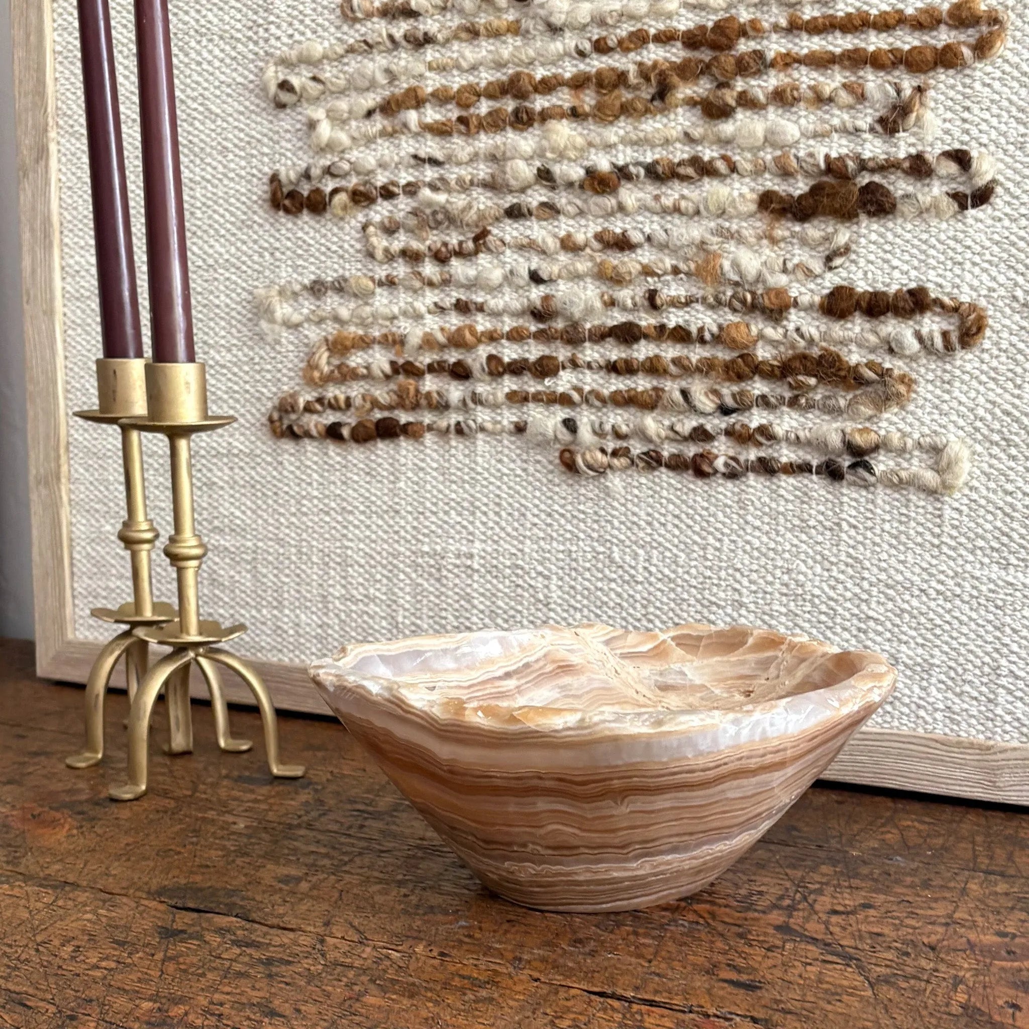 Hand Carved Amber Onyx Bowl