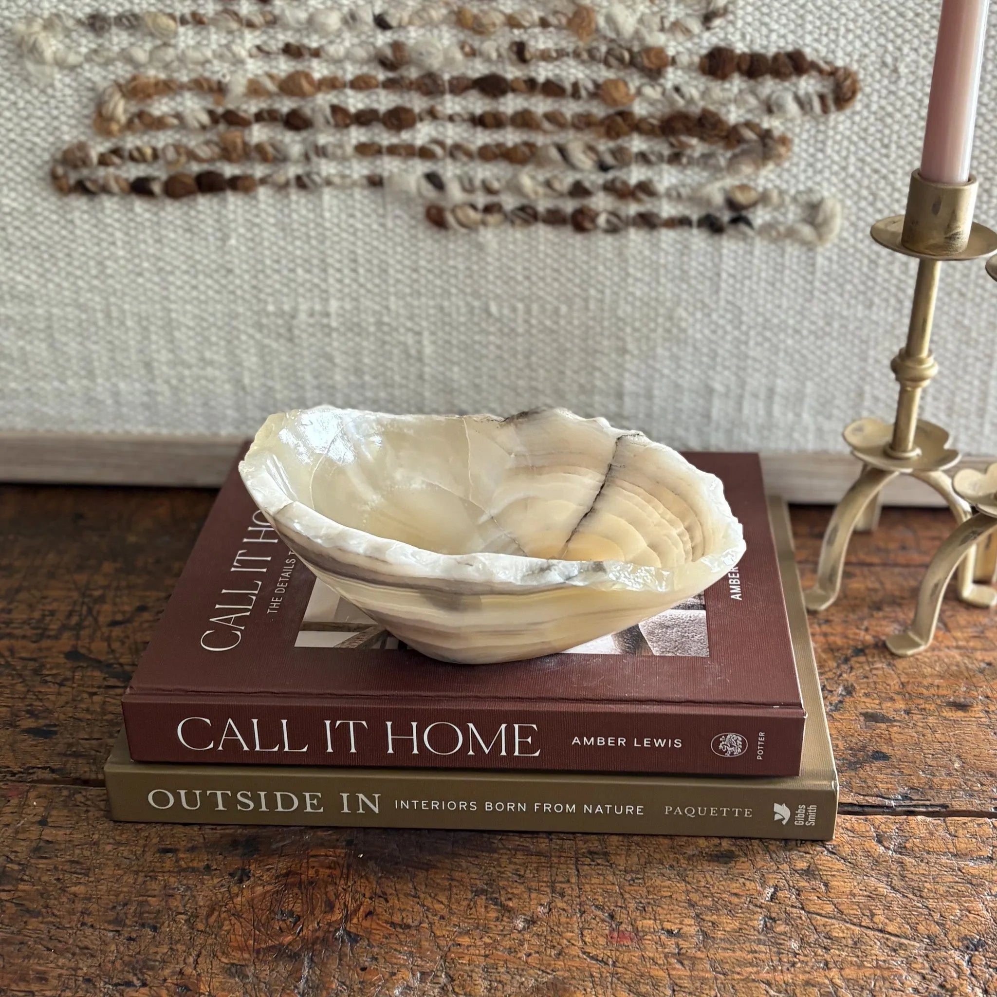 Hand Carved Amber Onyx Bowl