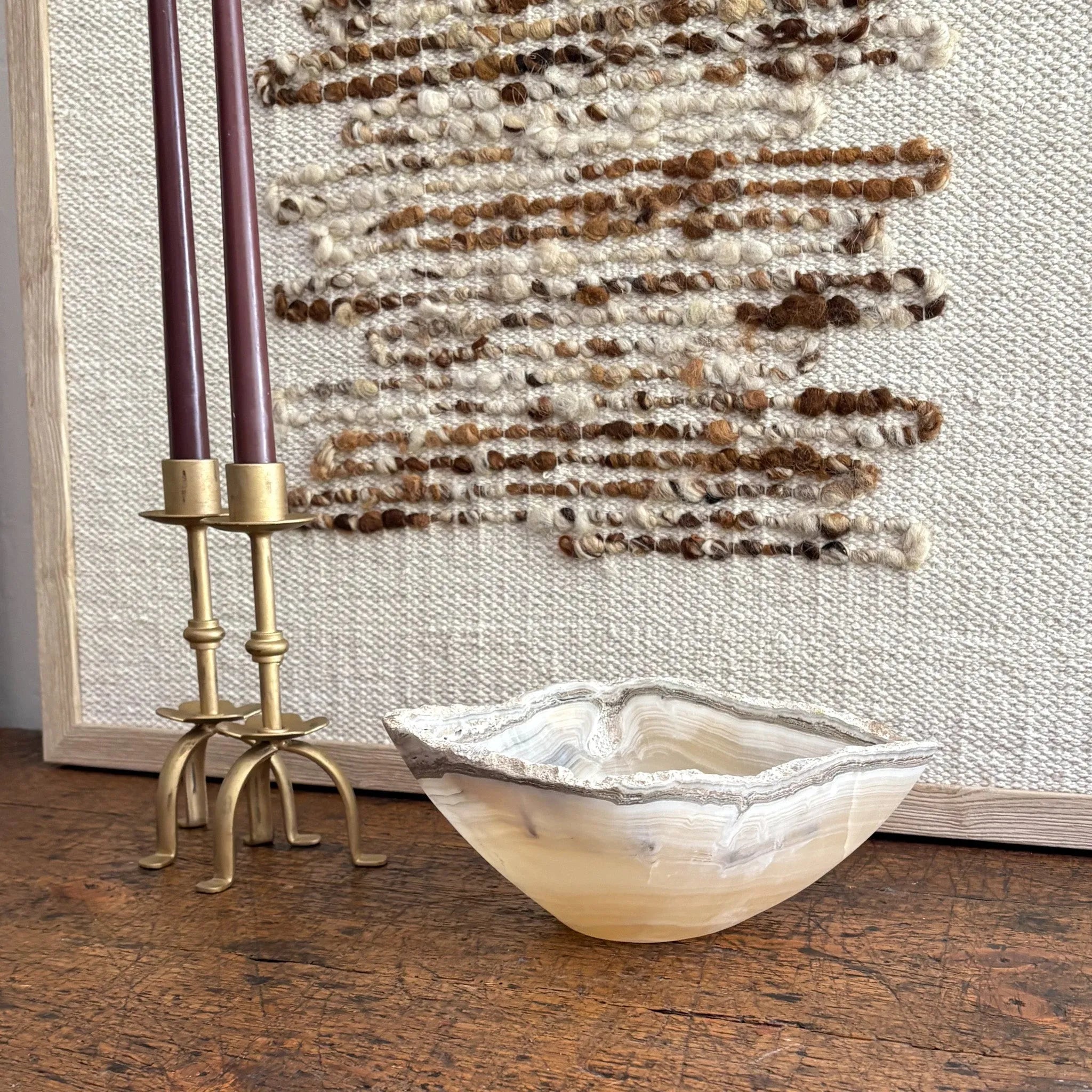 Hand Carved Amber Onyx Bowl