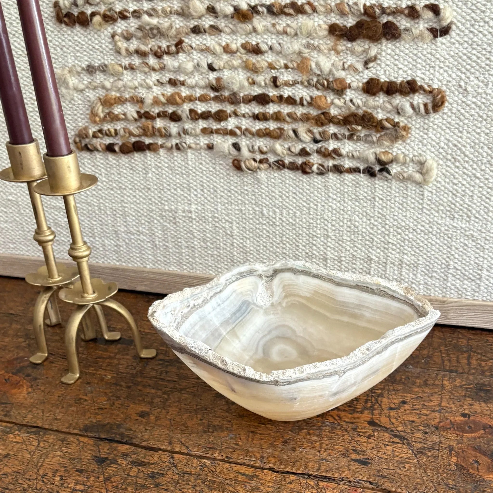 Hand Carved Amber Onyx Bowl