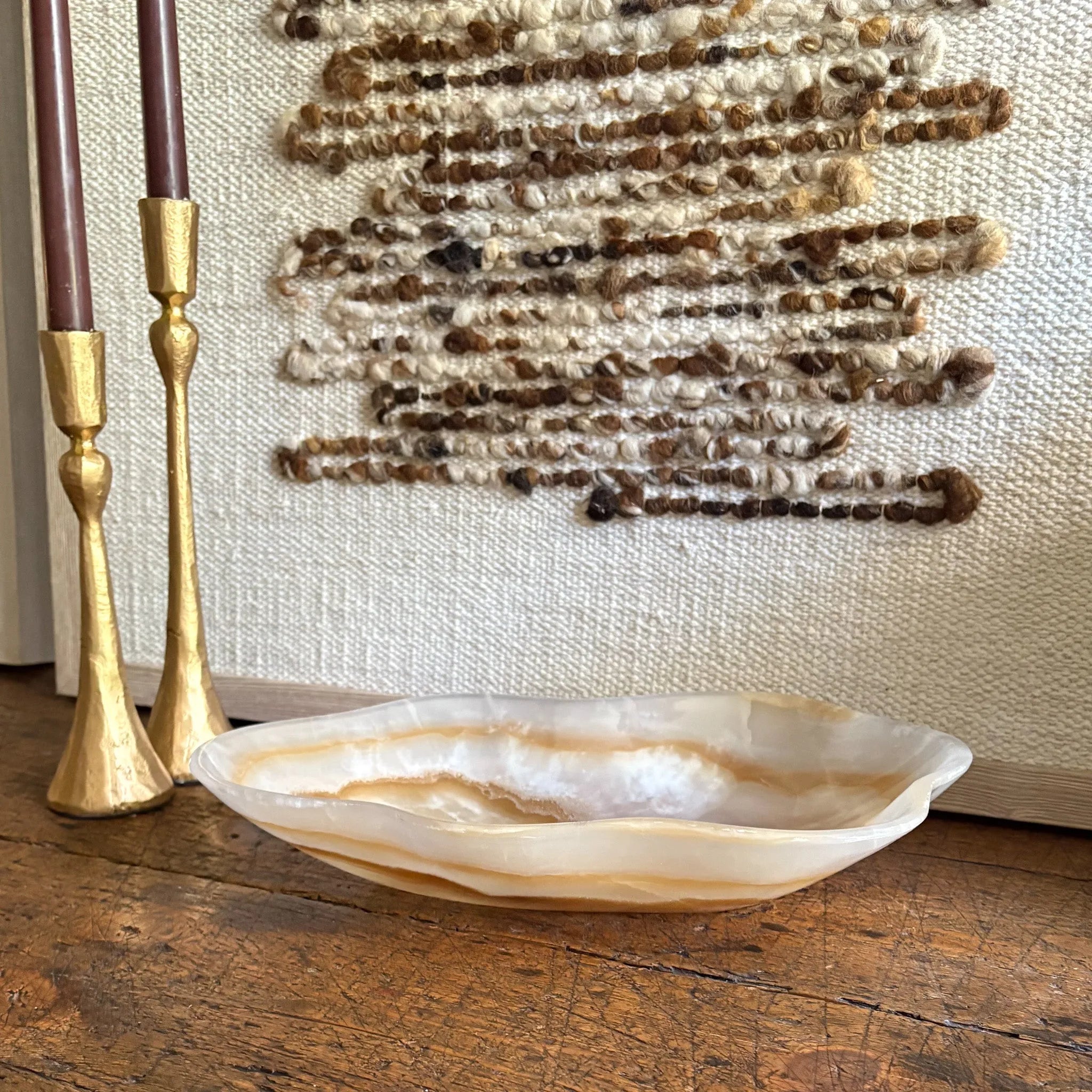 Hand Carved Amber Onyx Bowl