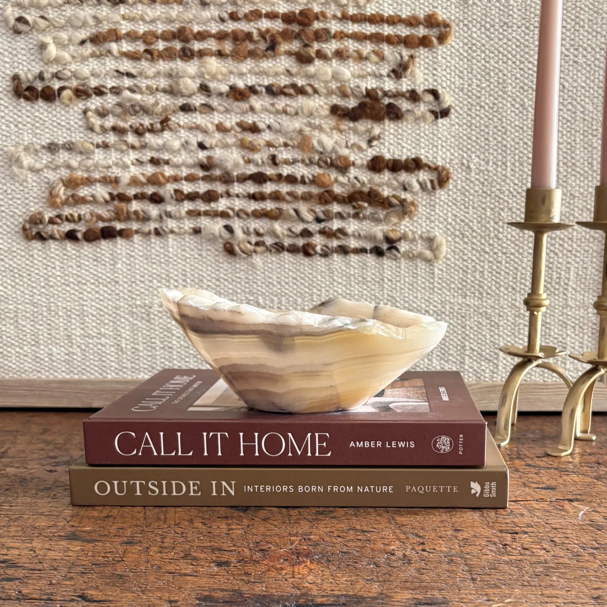 Hand Carved Amber Onyx Bowl