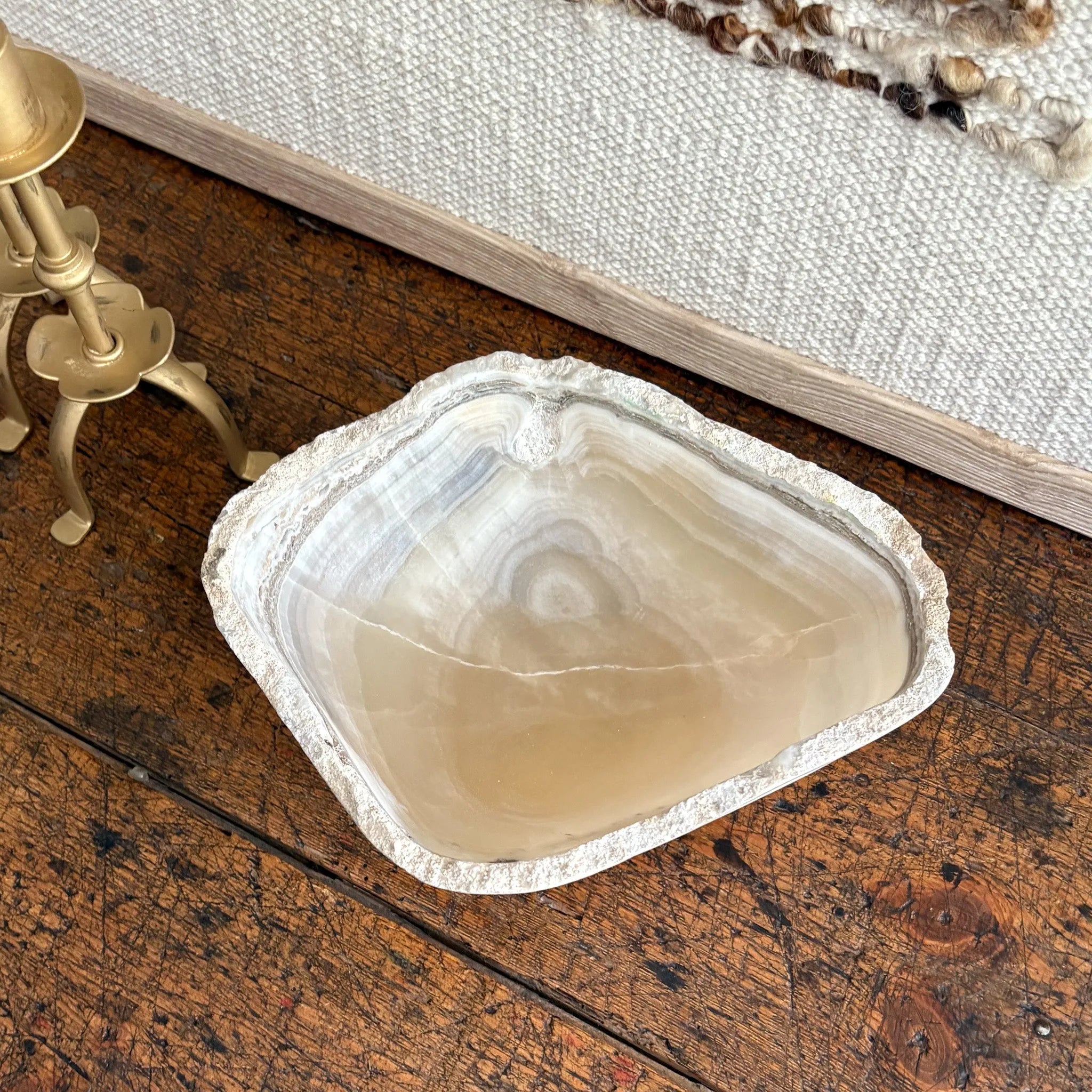 Hand Carved Amber Onyx Bowl