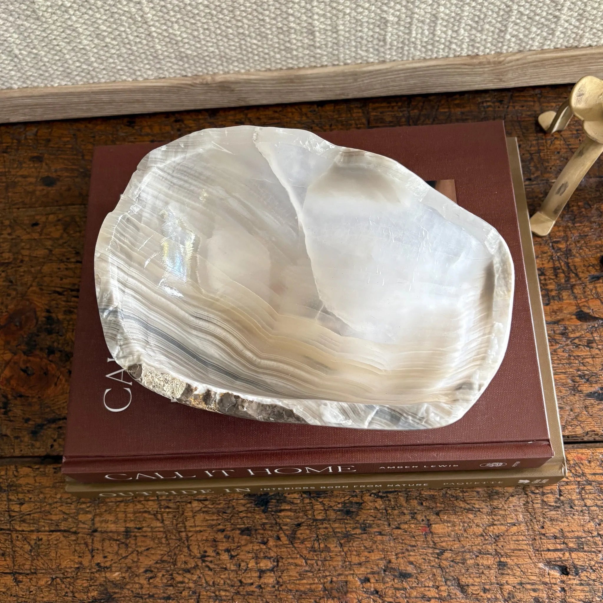 Hand Carved Amber Onyx Bowl