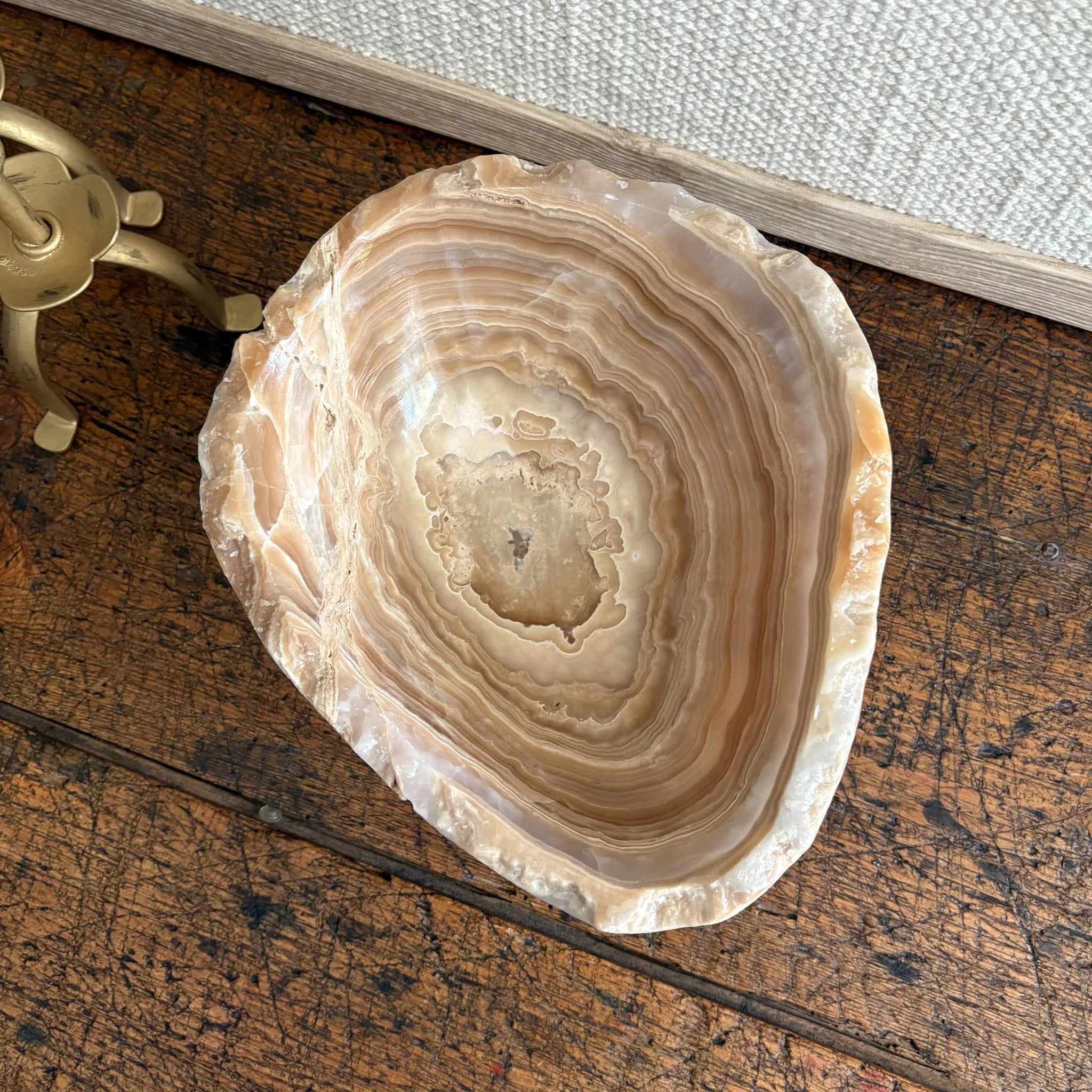 Hand Carved Amber Onyx Bowl