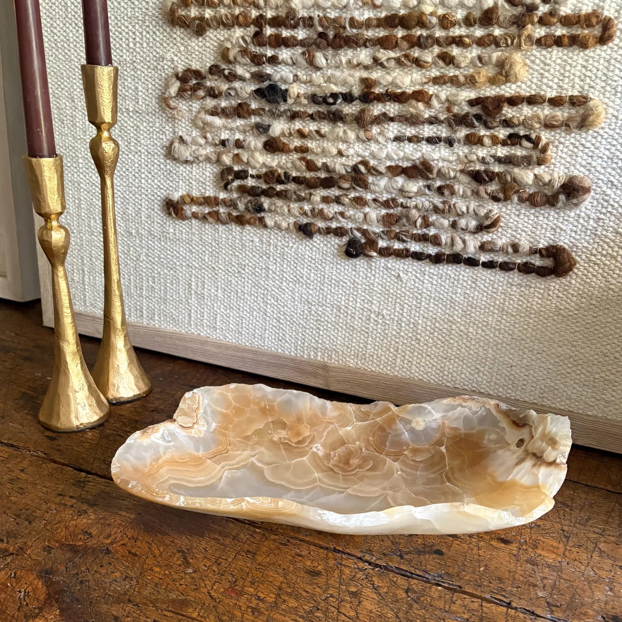 Hand Carved Amber Onyx Bowl