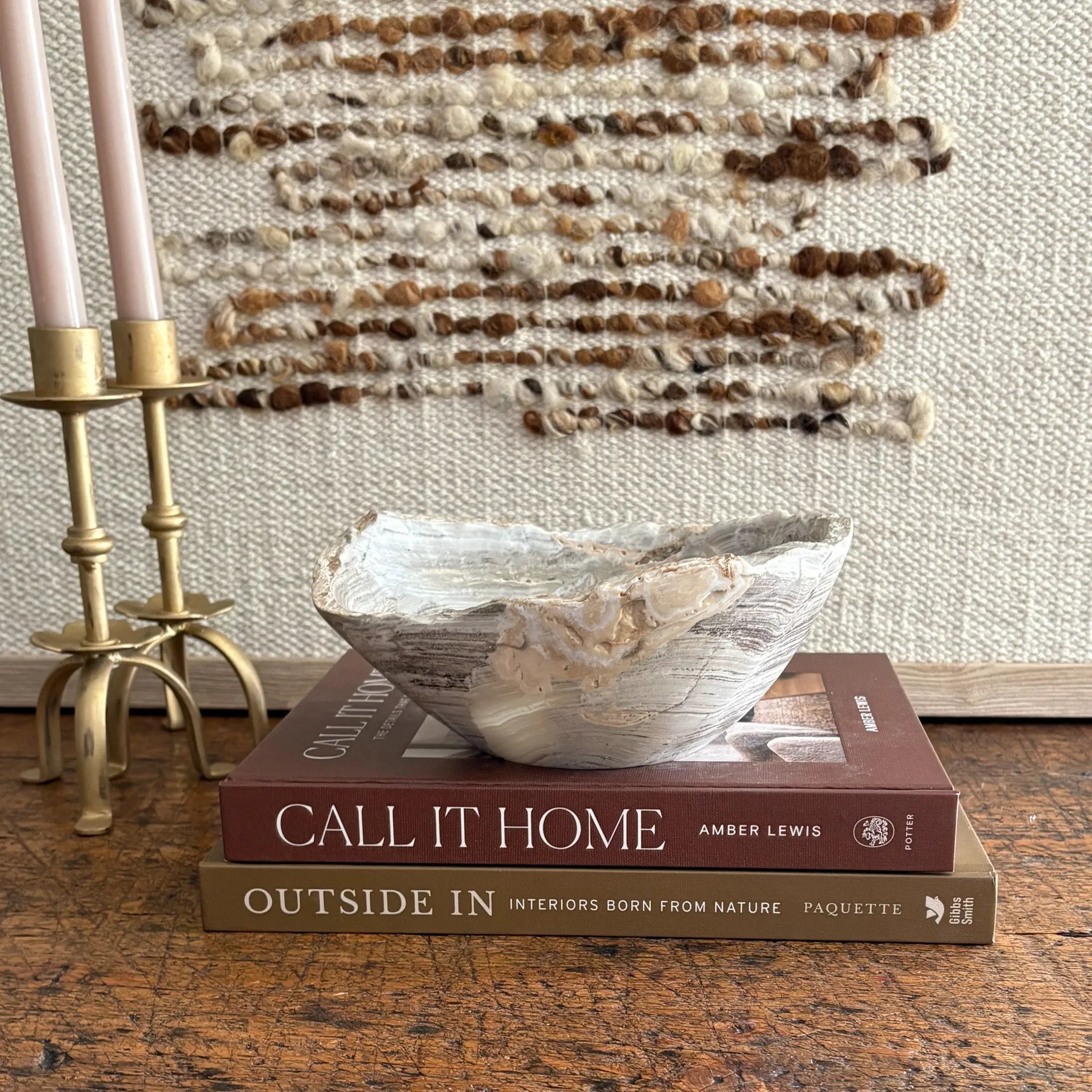 Hand Carved Amber Onyx Bowl