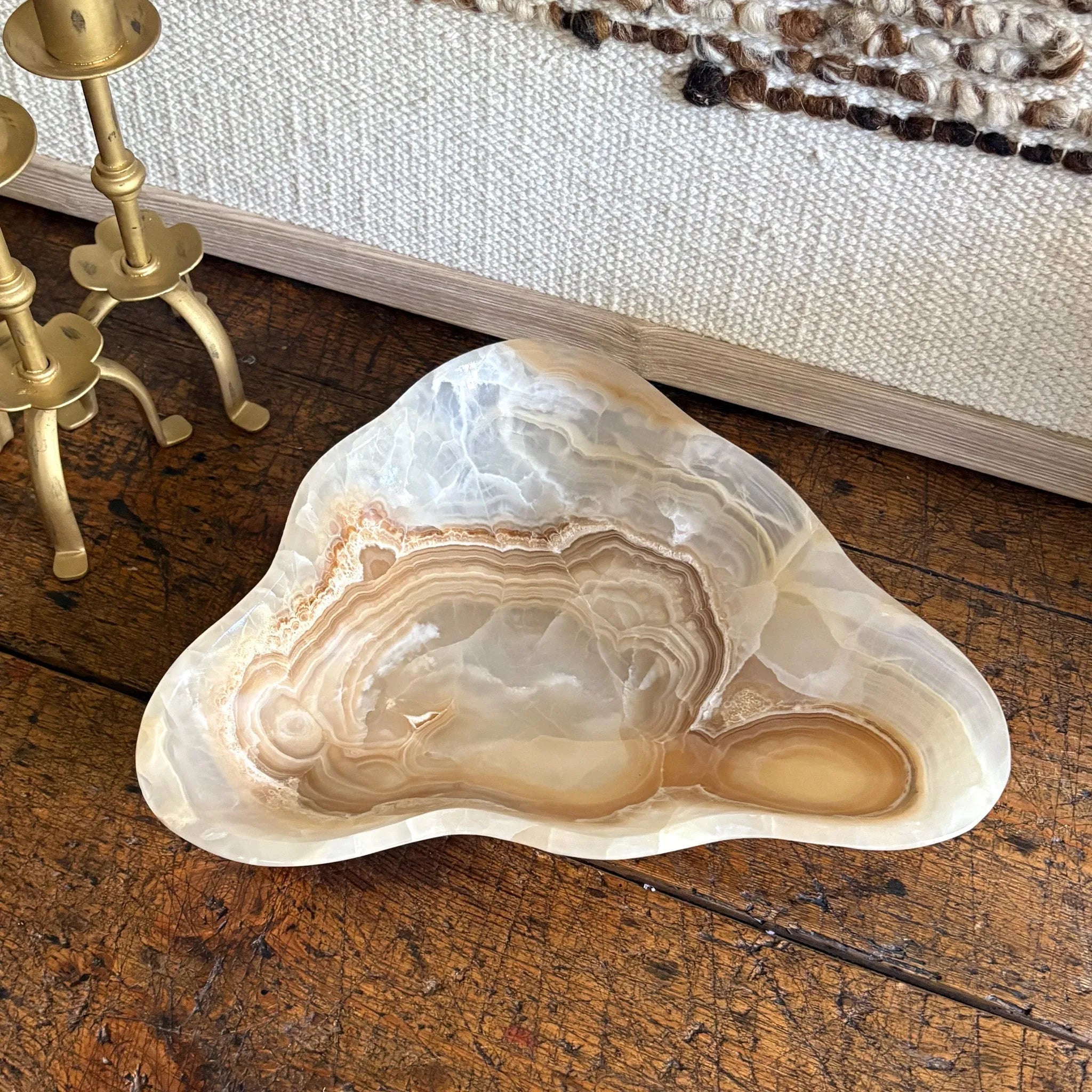 Hand Carved Amber Onyx Bowl