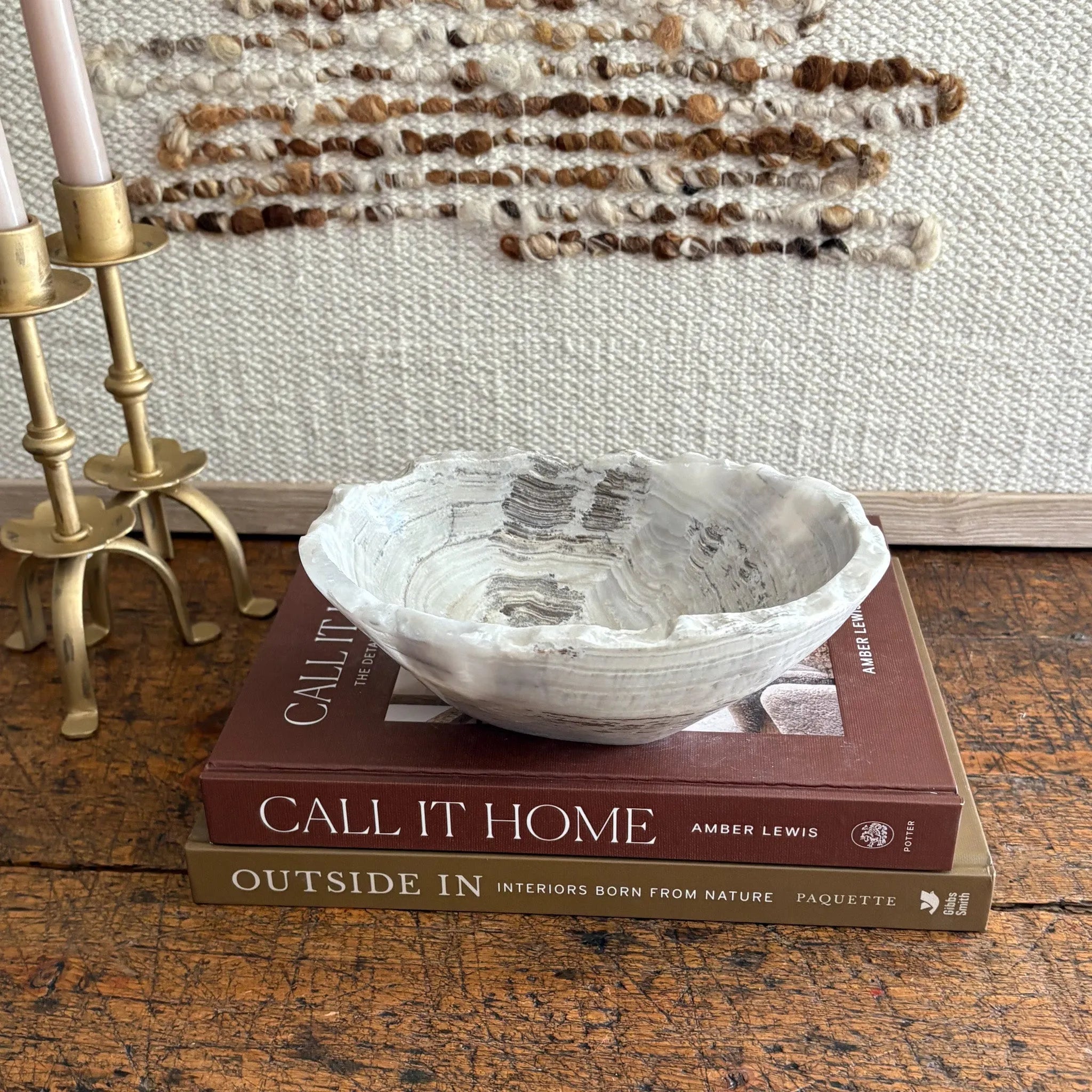 Hand Carved Amber Onyx Bowl