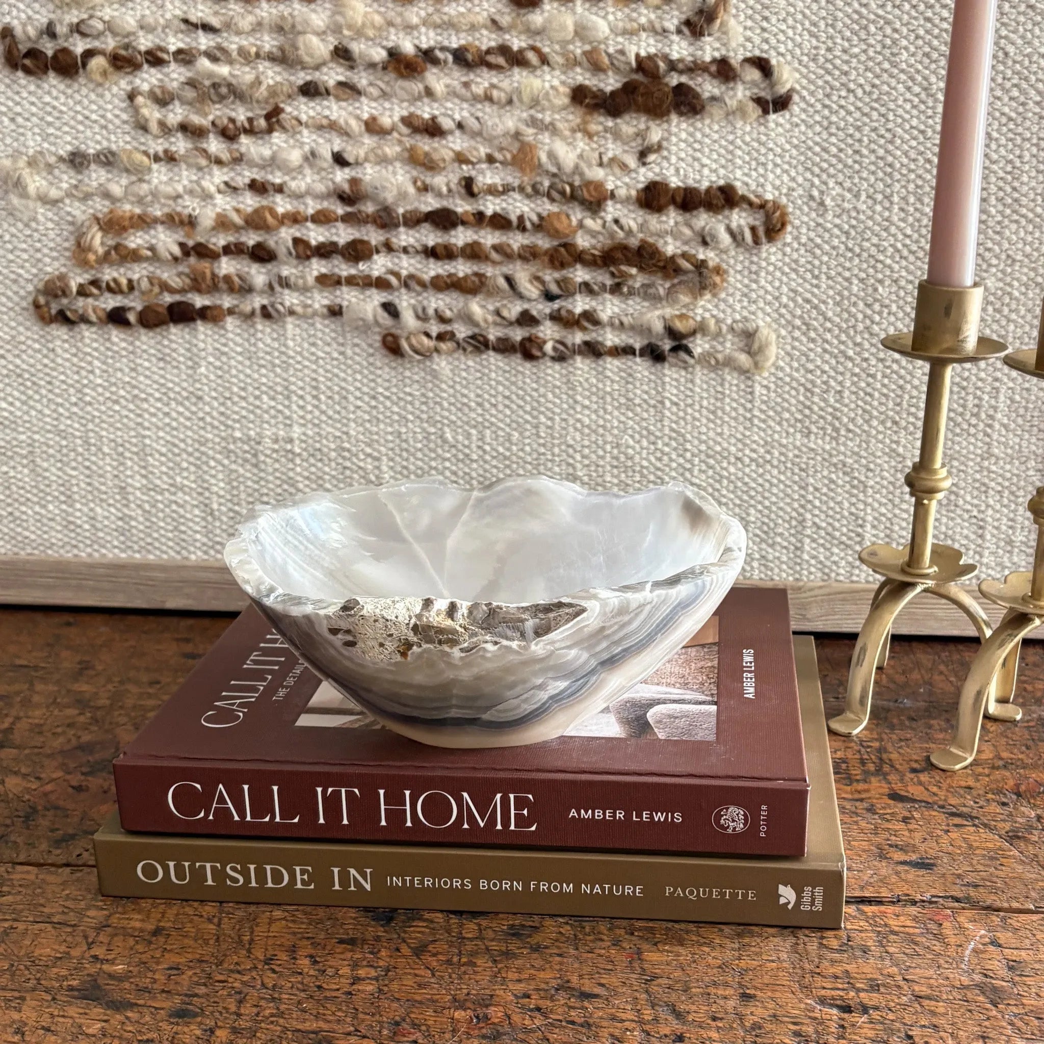 Hand Carved Amber Onyx Bowl