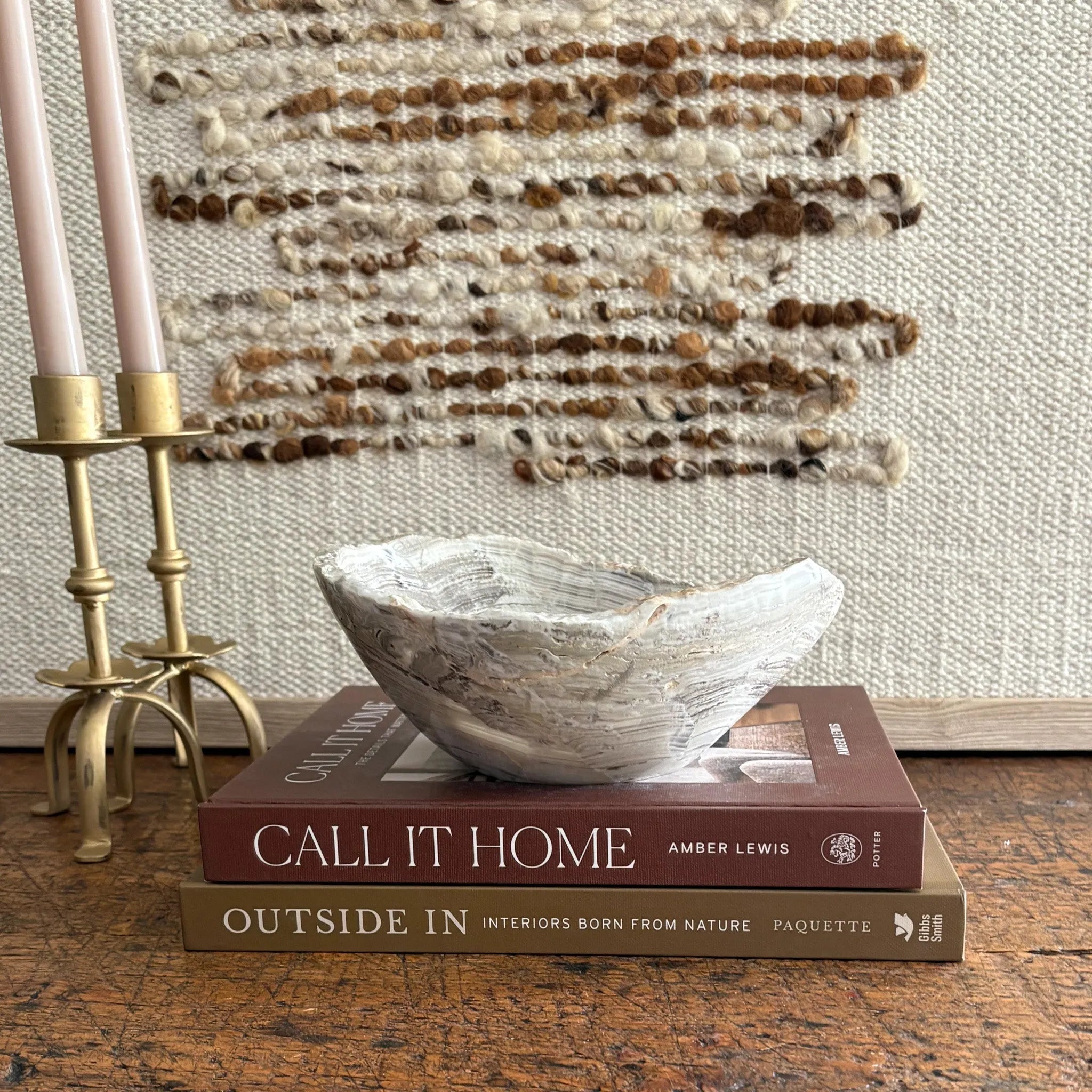 Hand Carved Amber Onyx Bowl