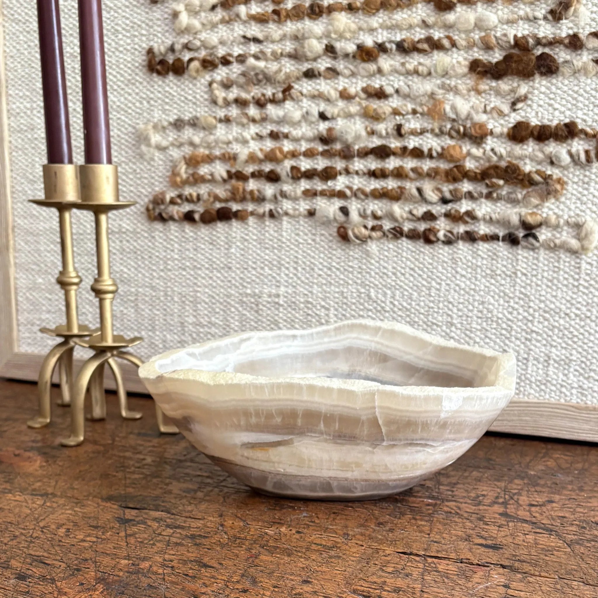 Hand Carved Amber Onyx Bowl