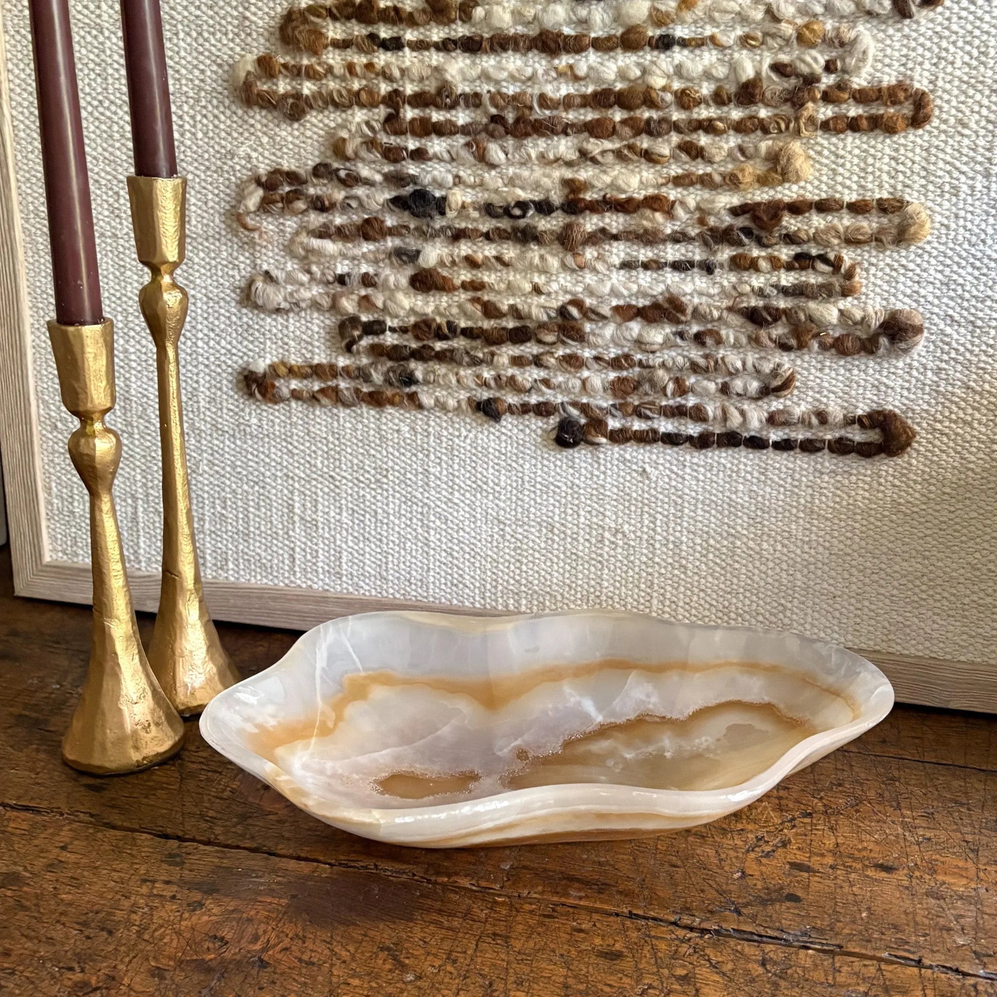 Hand Carved Amber Onyx Bowl