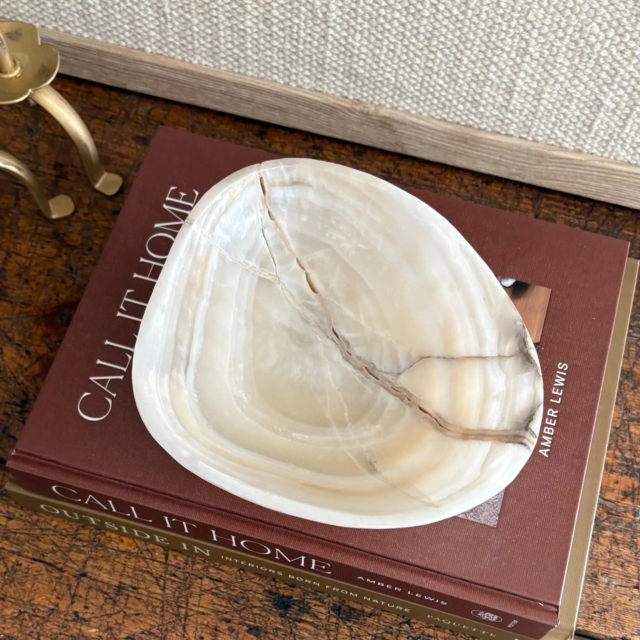 Hand Carved Amber Onyx Bowl