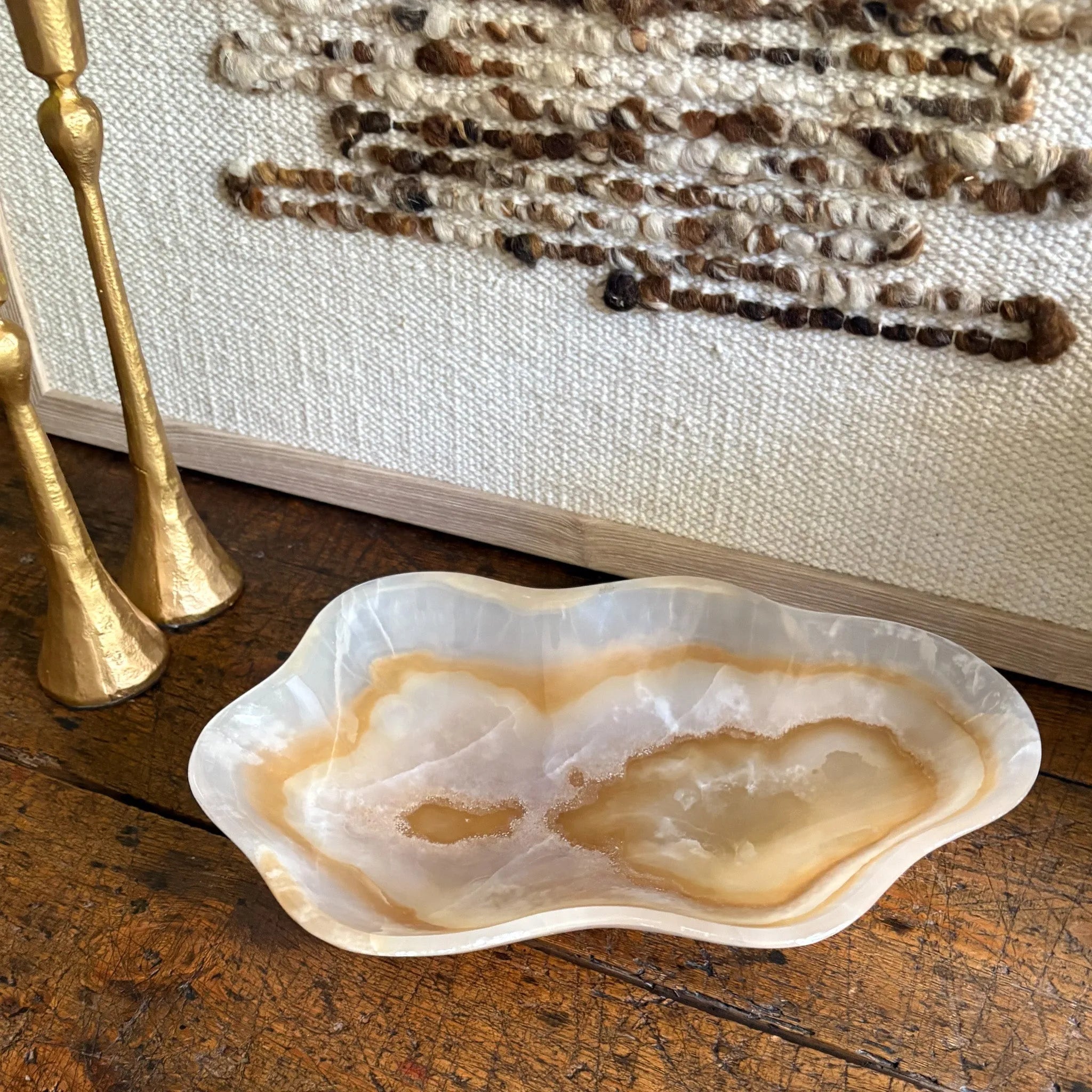 Hand Carved Amber Onyx Bowl