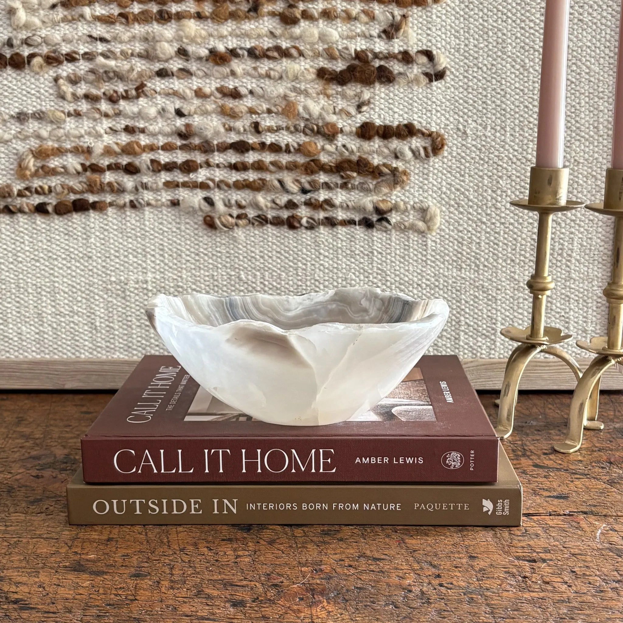 Hand Carved Amber Onyx Bowl