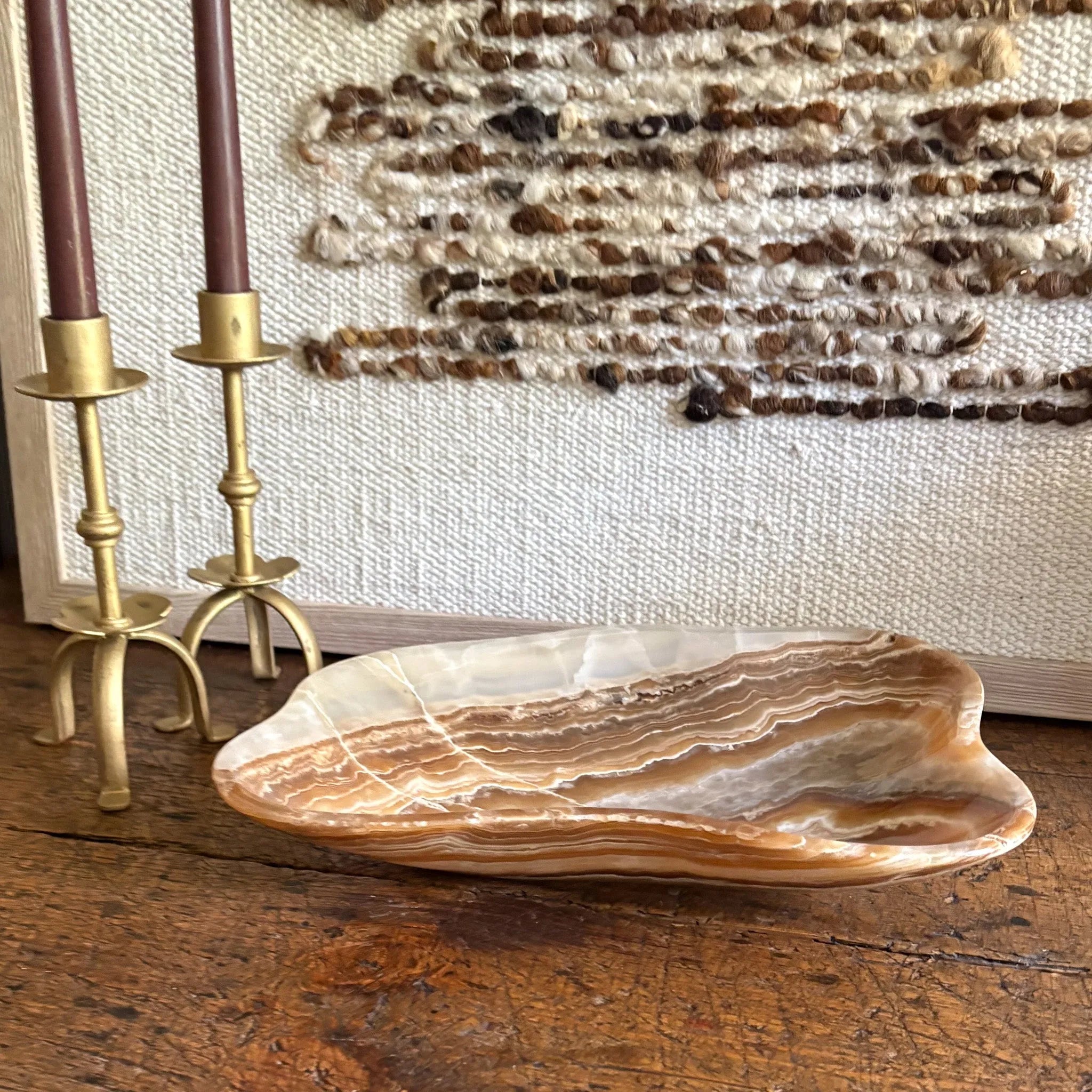 Hand Carved Amber Onyx Bowl