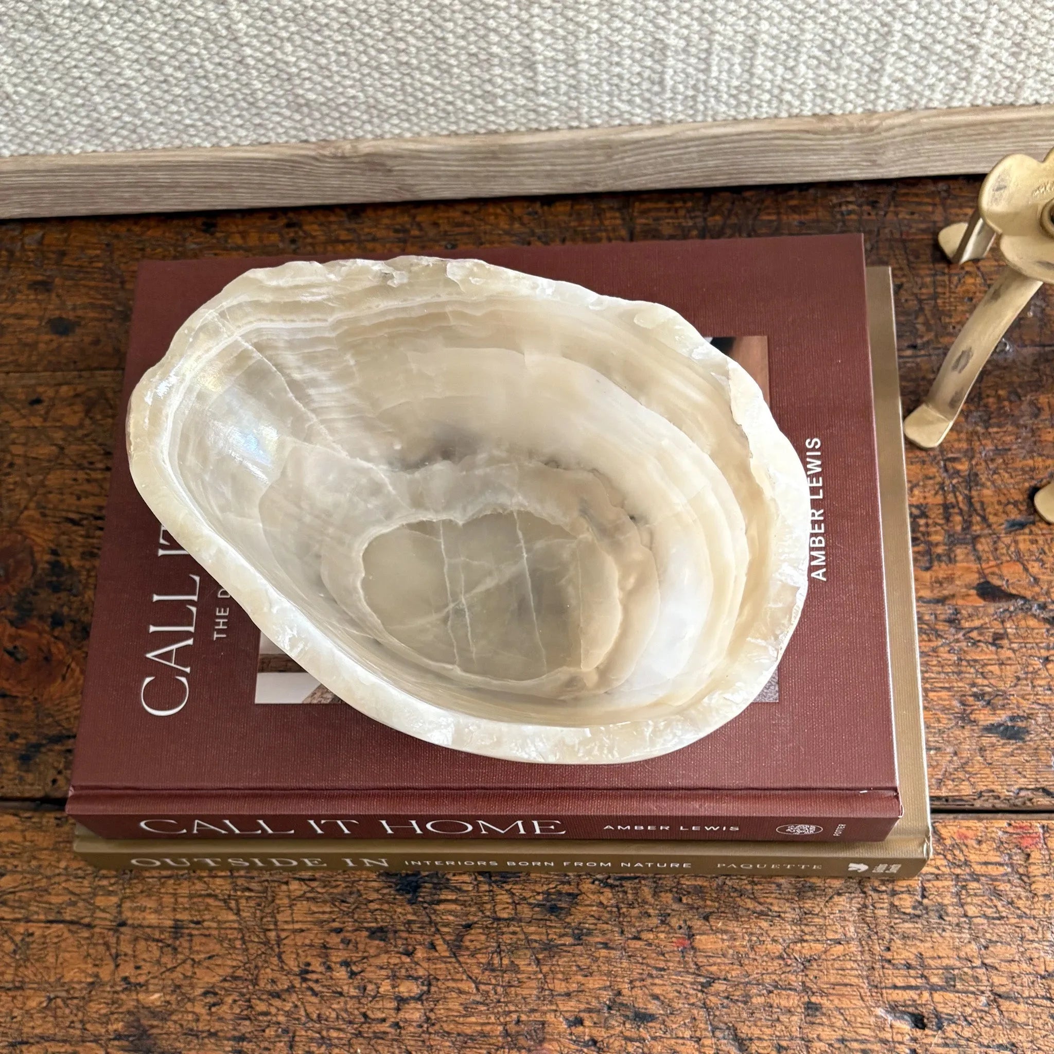 Hand Carved Amber Onyx Bowl