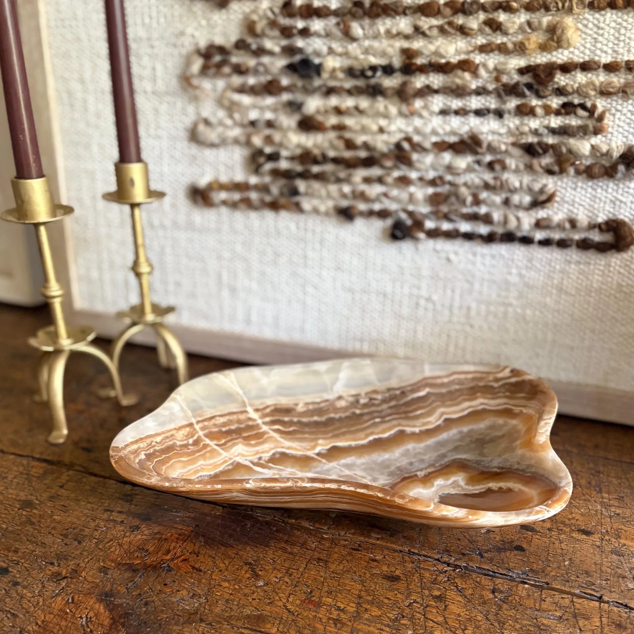 Hand Carved Amber Onyx Bowl