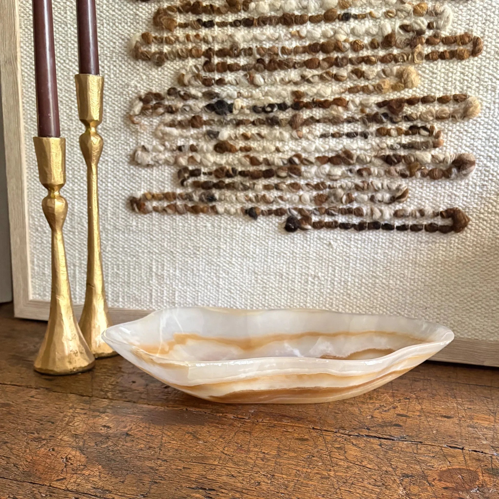 Hand Carved Amber Onyx Bowl