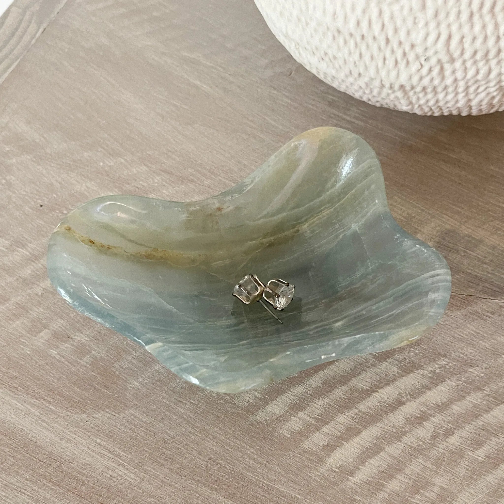 Hand Carved Blue Onyx Trinket Dish