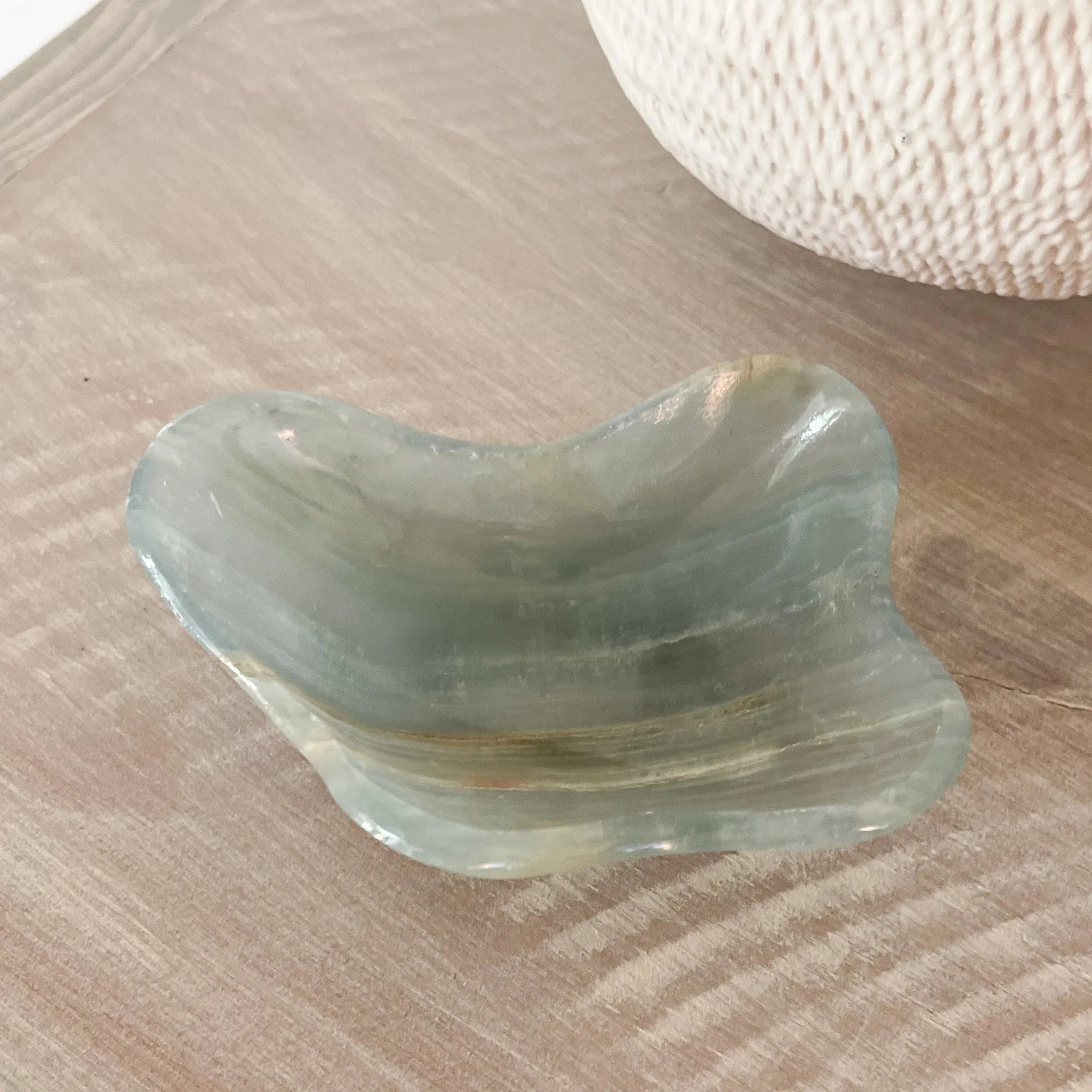 Hand Carved Blue Onyx Trinket Dish