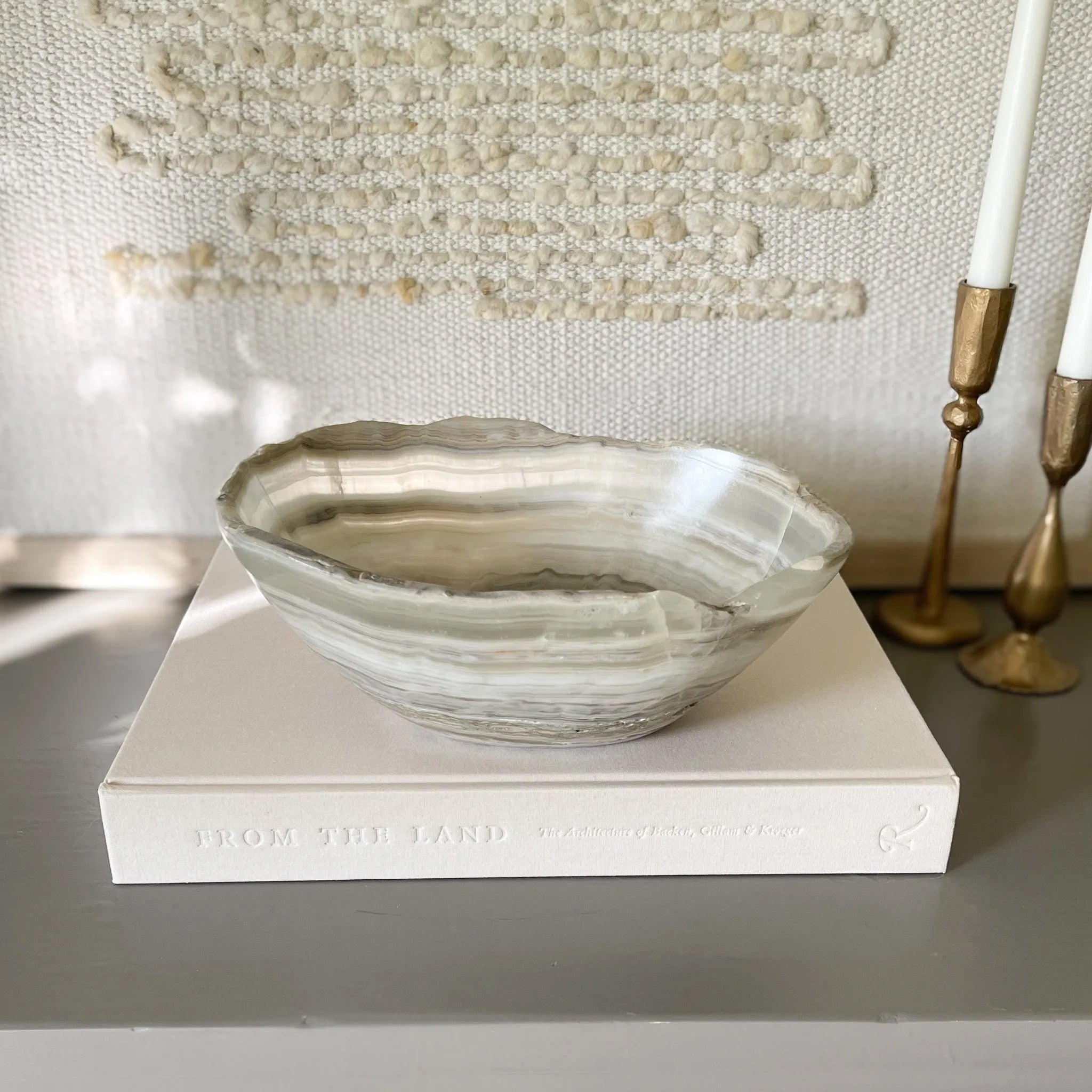 Hand Carved Grey Onyx Bowl