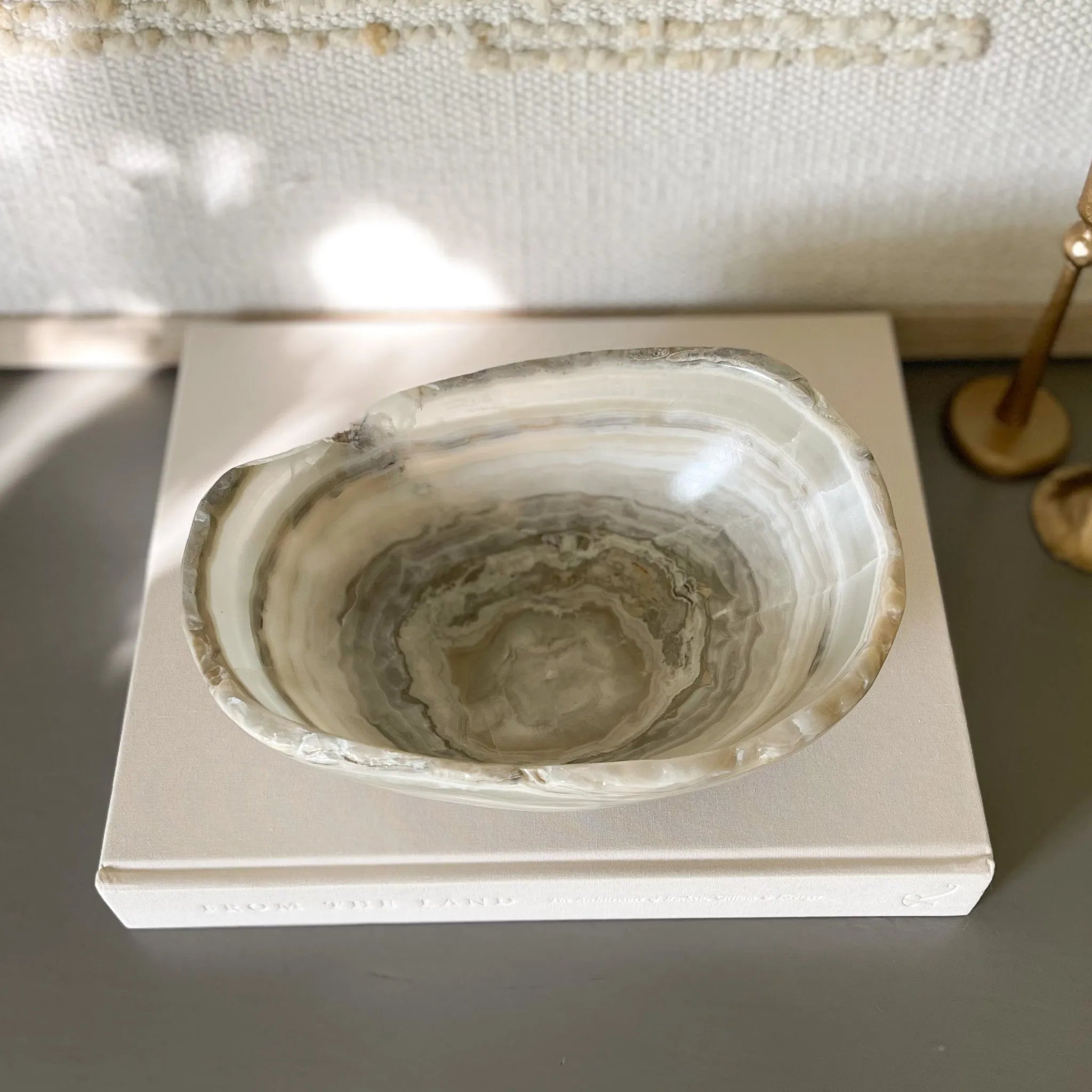 Hand Carved Grey Onyx Bowl