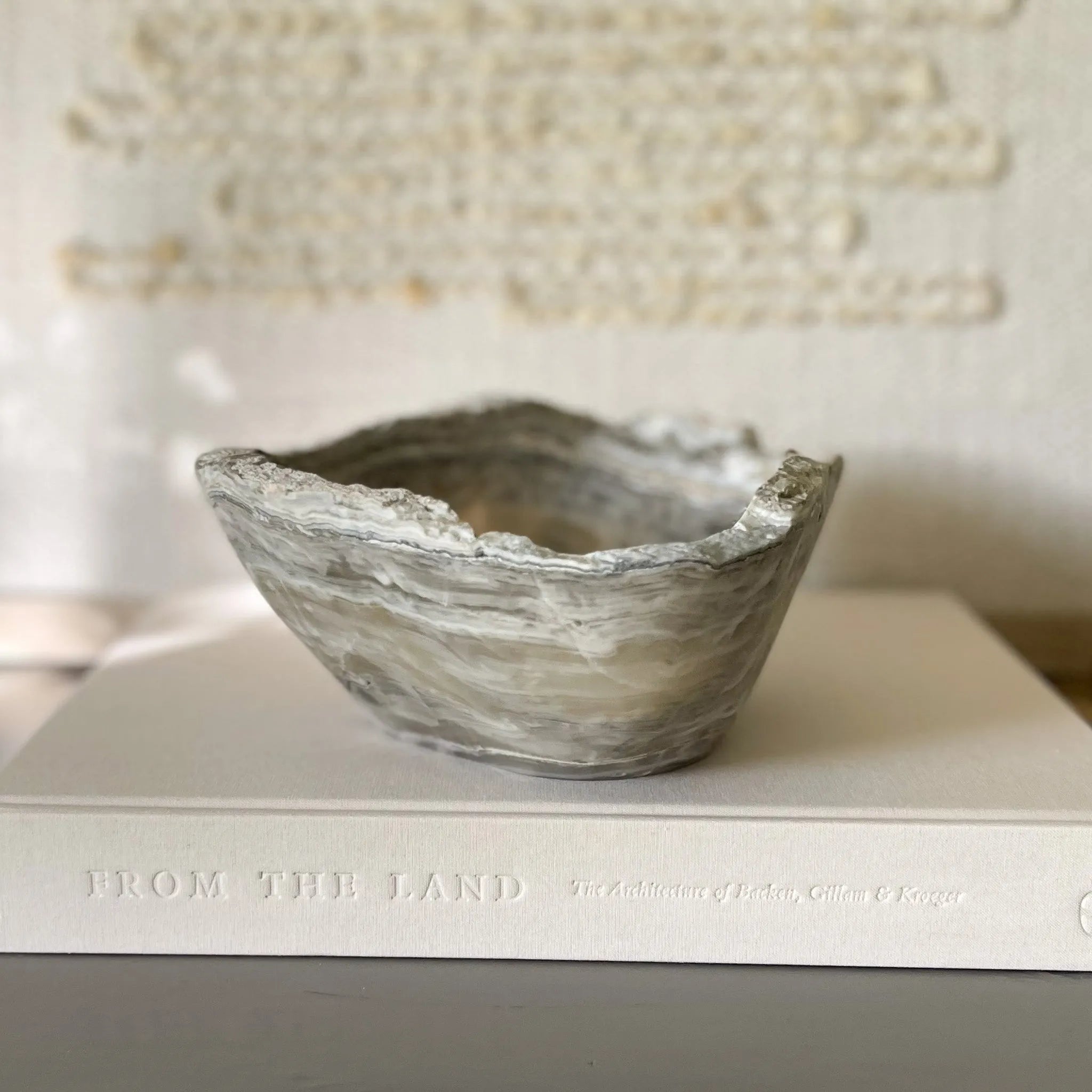 Hand Carved Grey Onyx Bowl