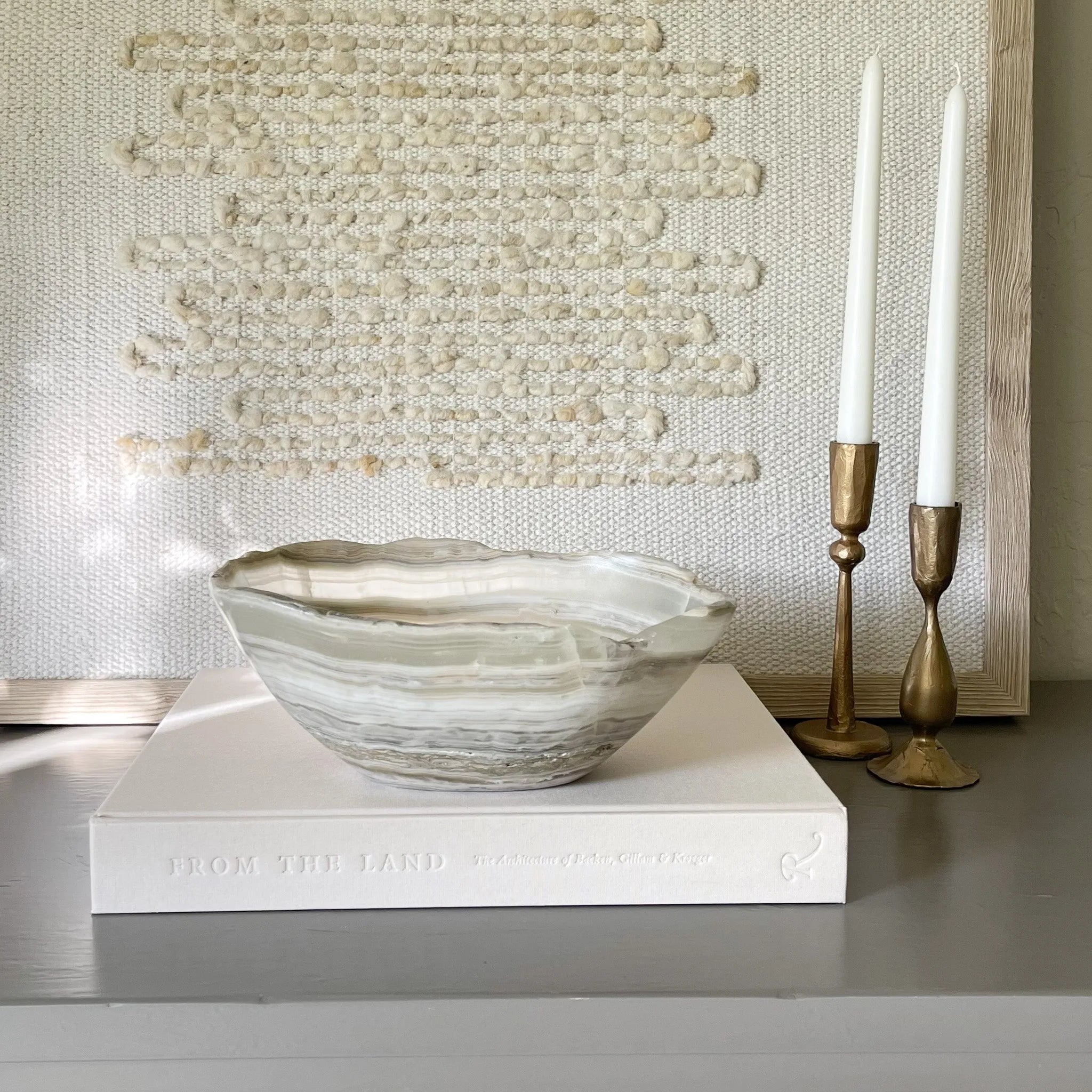 Hand Carved Grey Onyx Bowl