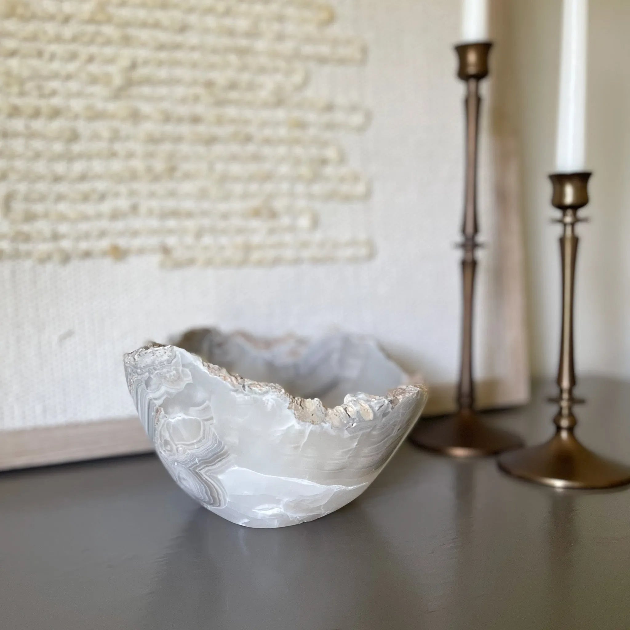 Hand Carved Grey Onyx Bowl