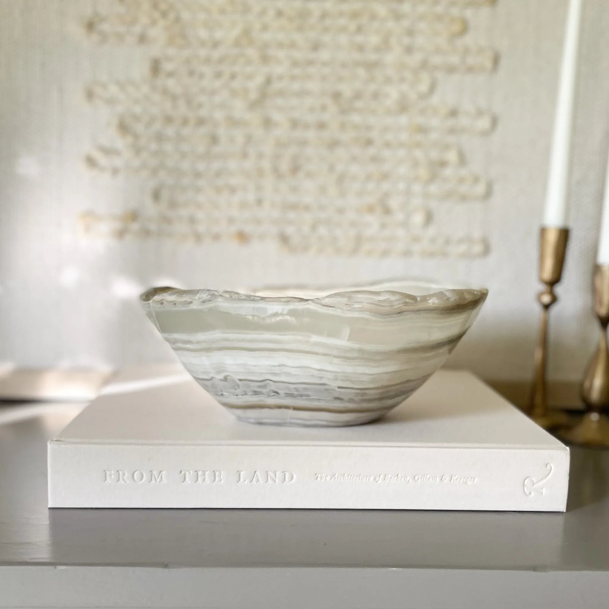 Hand Carved Grey Onyx Bowl