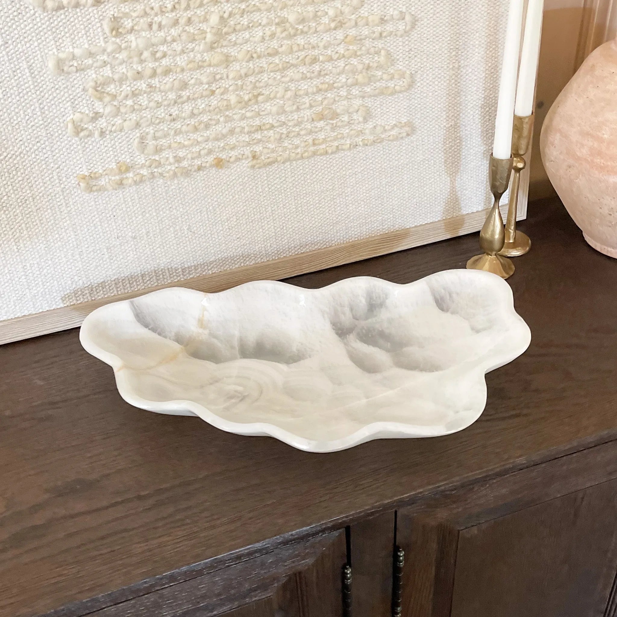 Hand Carved White Onyx Bowl