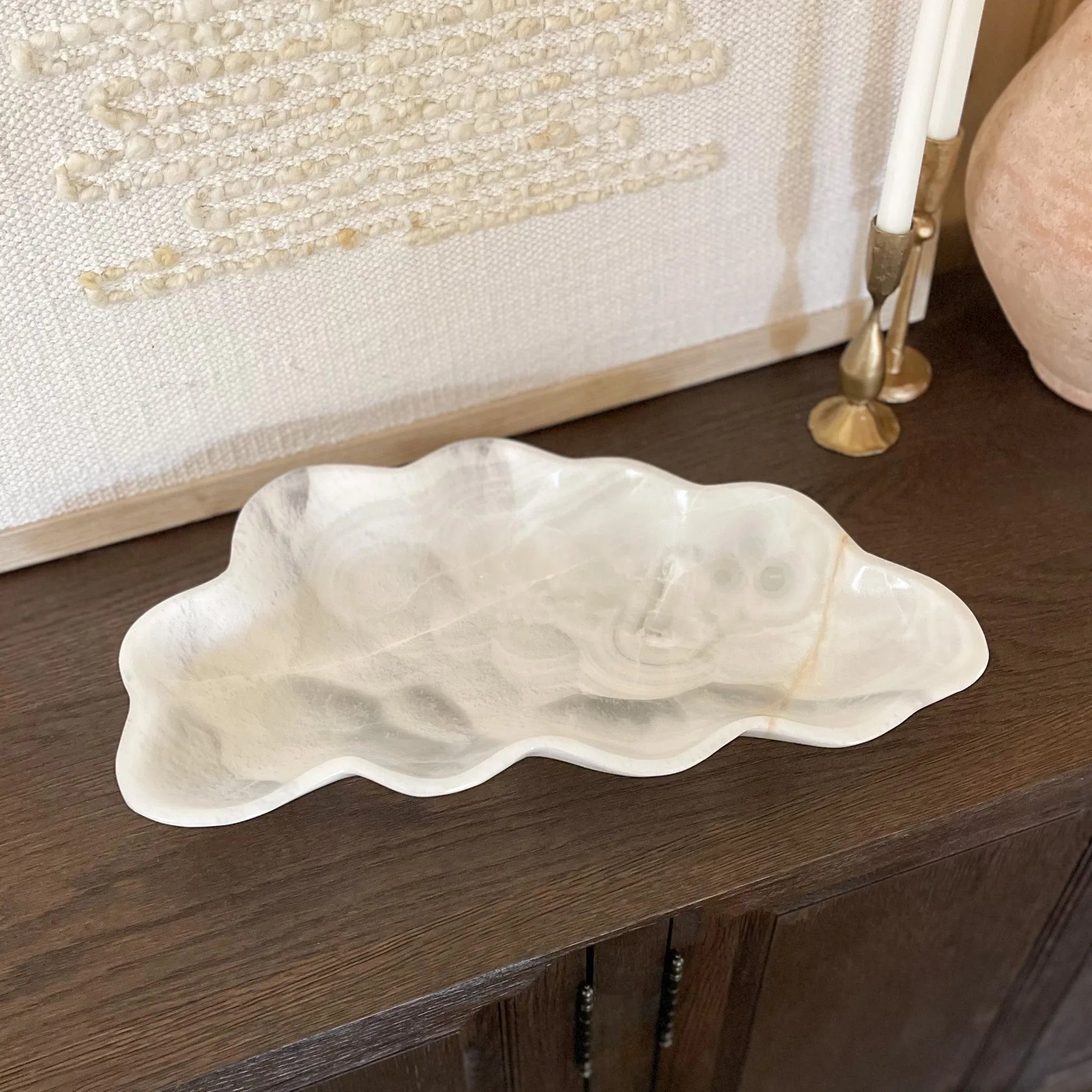 Hand Carved White Onyx Bowl